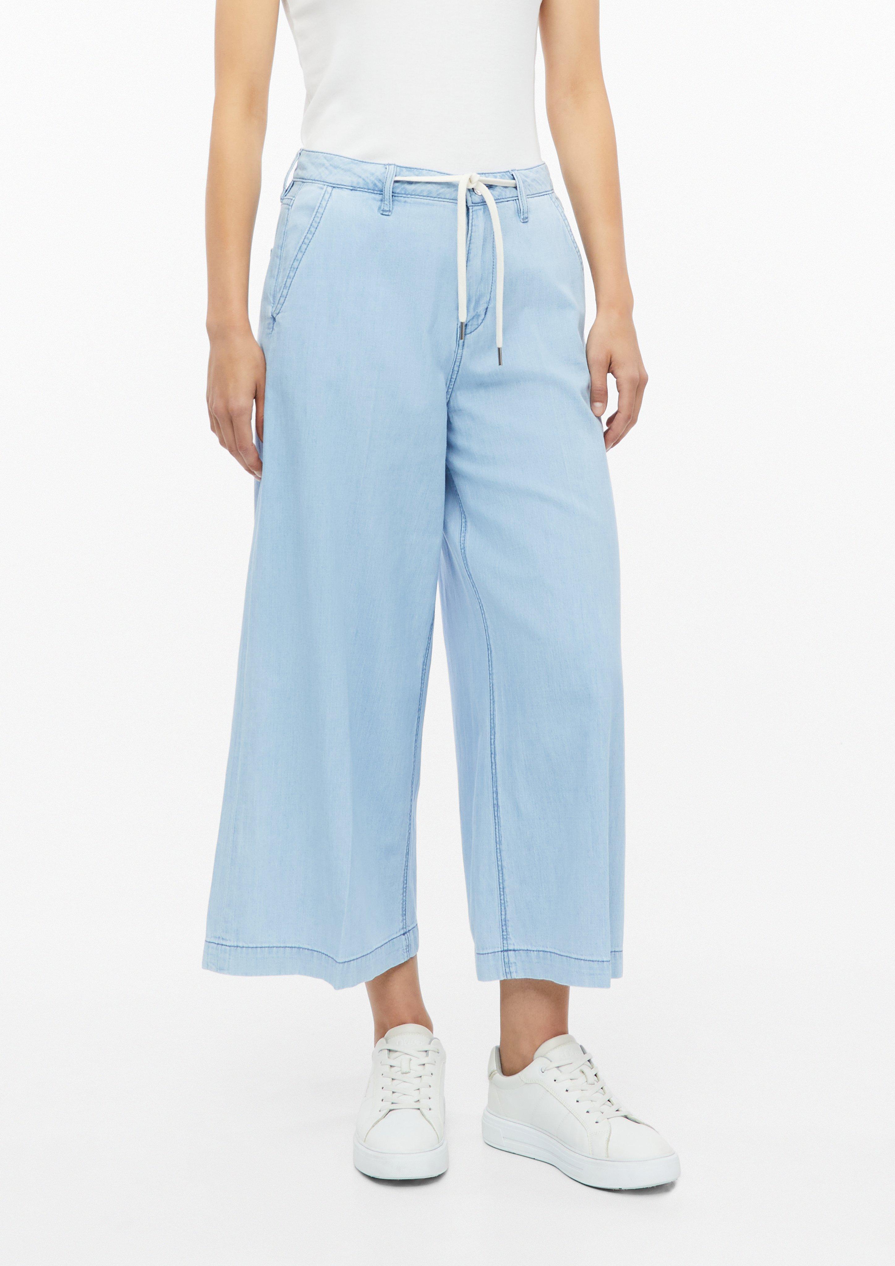 Zenske Jeans hlače Culotte / kroj Regular Fit / High Rise / ekstra široke hlačnice / 100% bombaž v barvi  od s.Oliver
