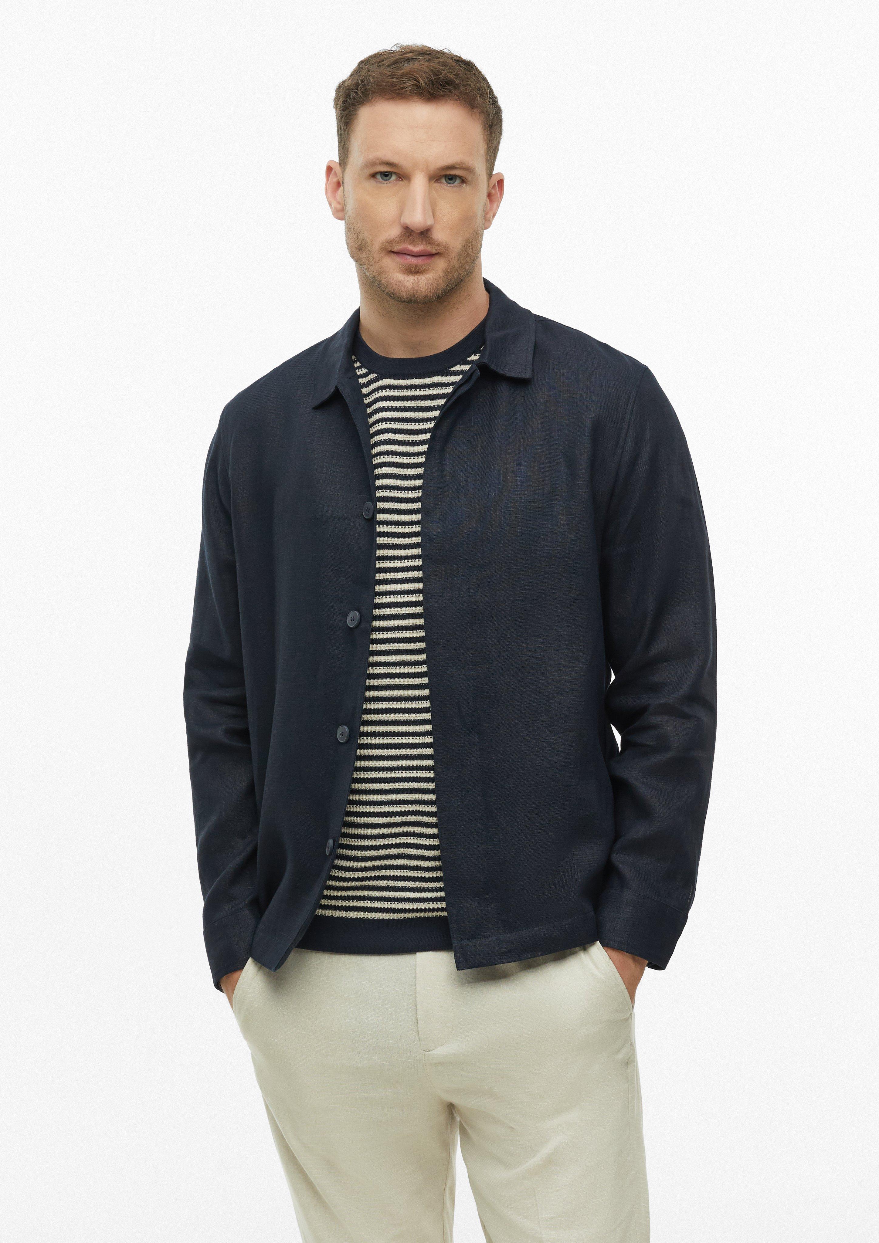 Herren Overshirt aus Leinen mit verdeckter Knopfleiste in  von s.Oliver BLACK LABEL