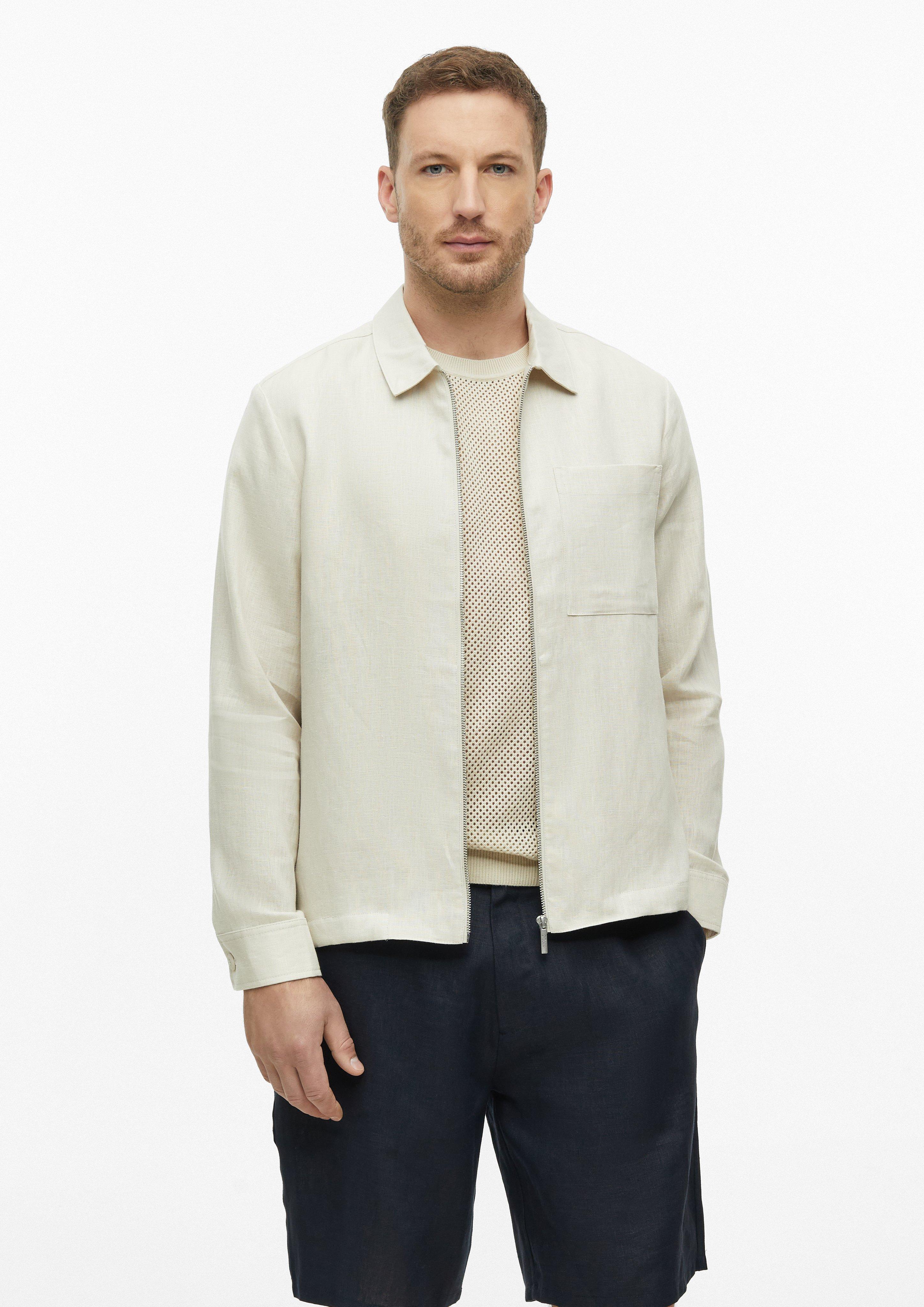 Herren Overshirt aus Leinen mit Reißverschluss in  von s.Oliver BLACK LABEL