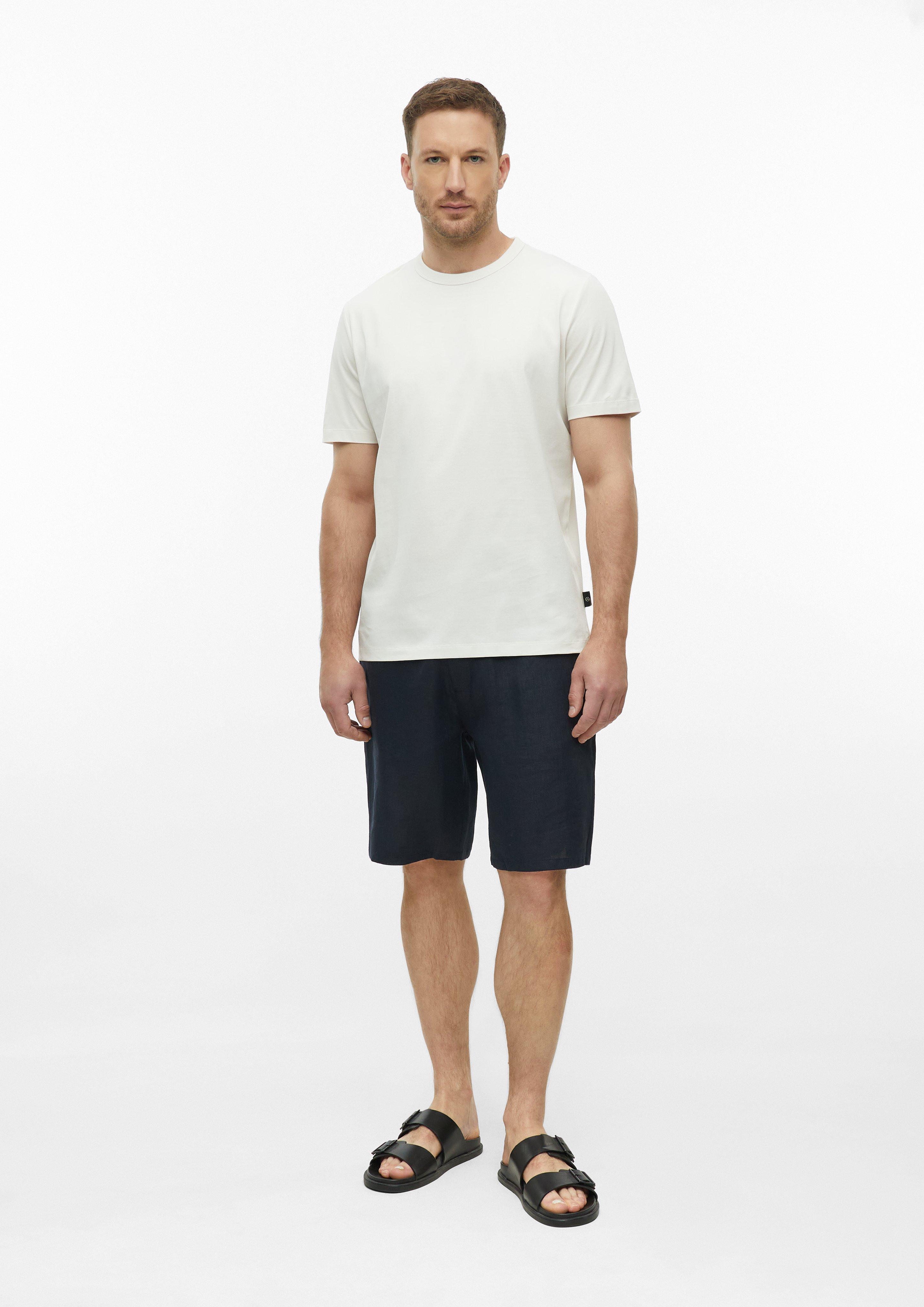 Men Bermuda shorts made from 100% linen with elastic waistband in  by s.Oliver BLACK LABEL