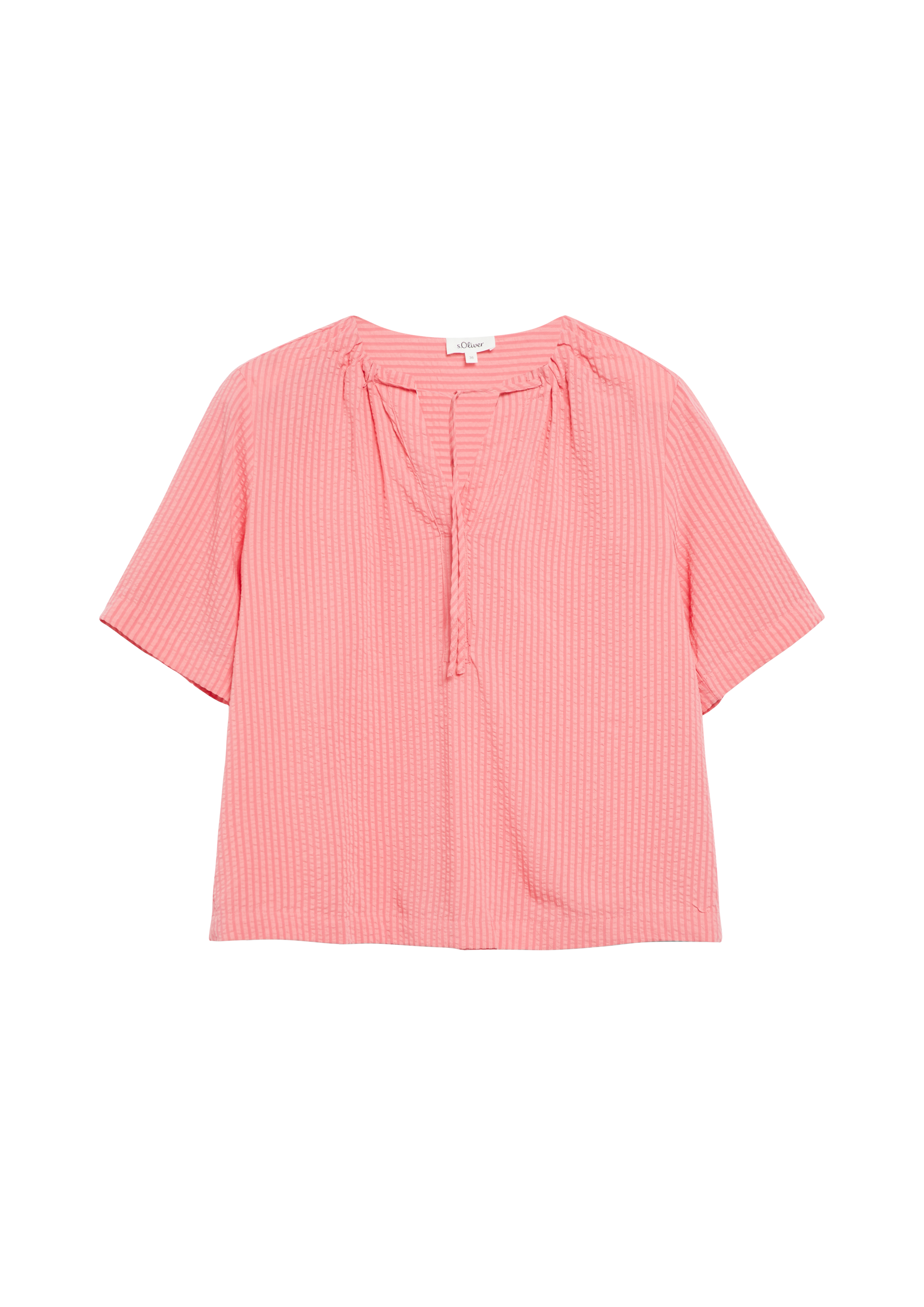 s.Oliver Strukturierte Viskosemix-Bluse Mit Raffung