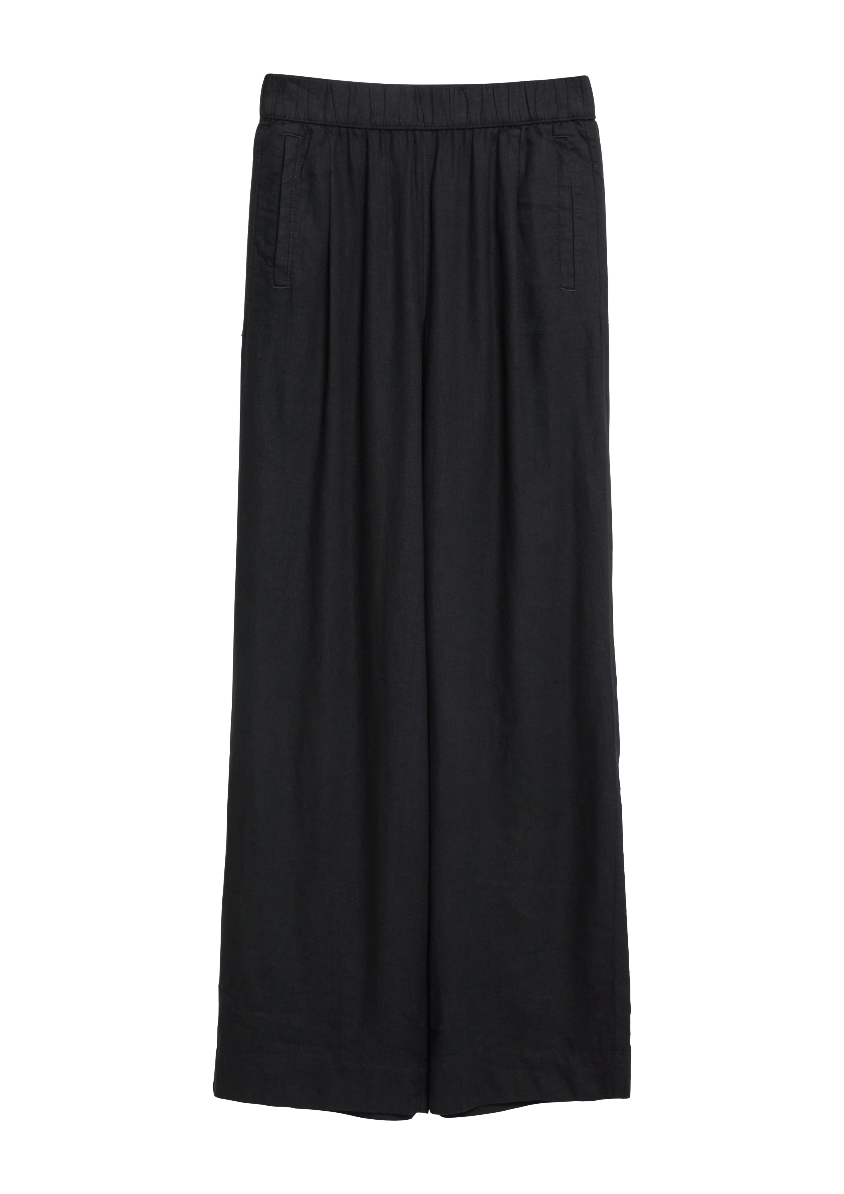 Broek van linnenmix met elastische tailleband