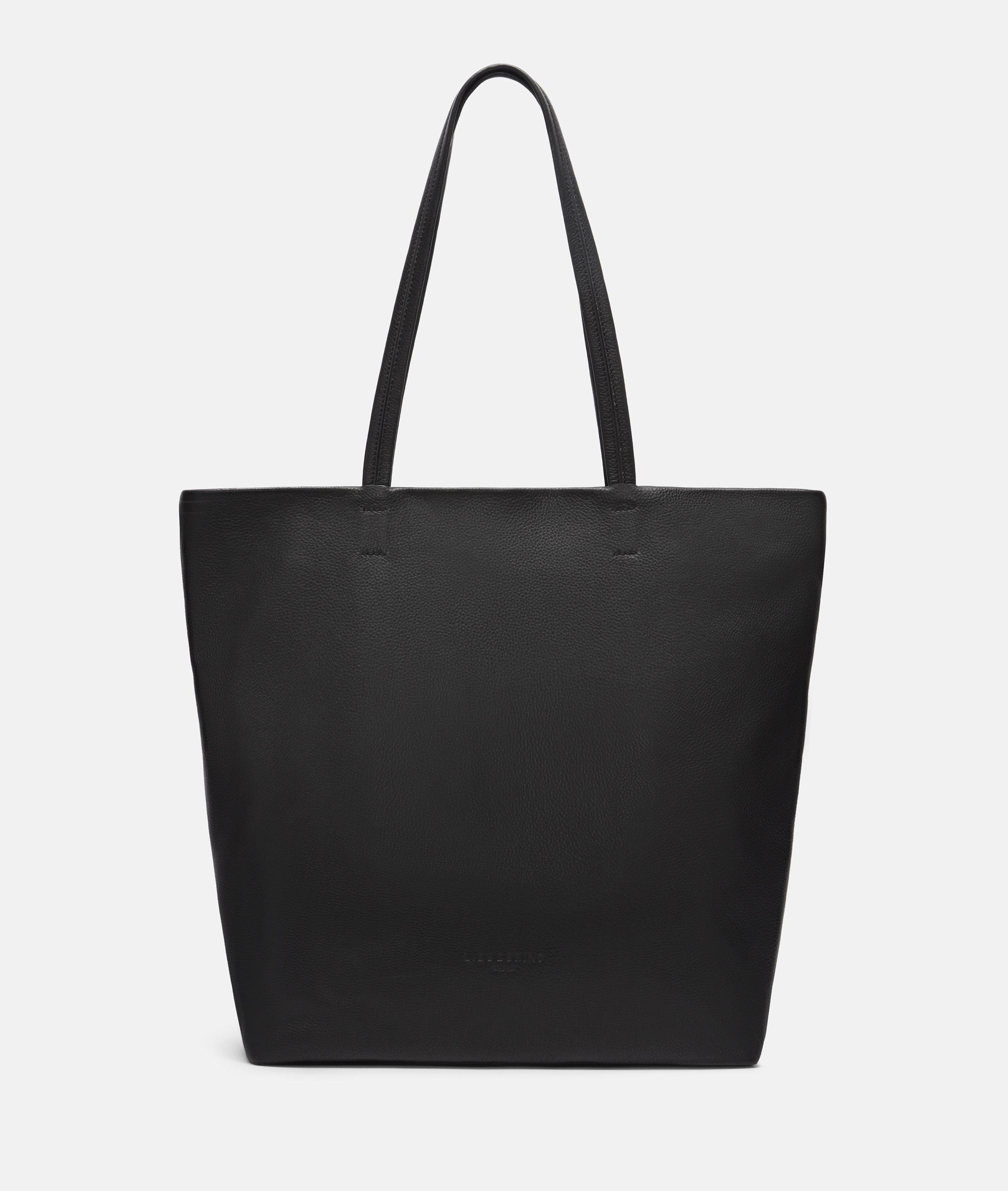 Tote in black, brown, blue & beige