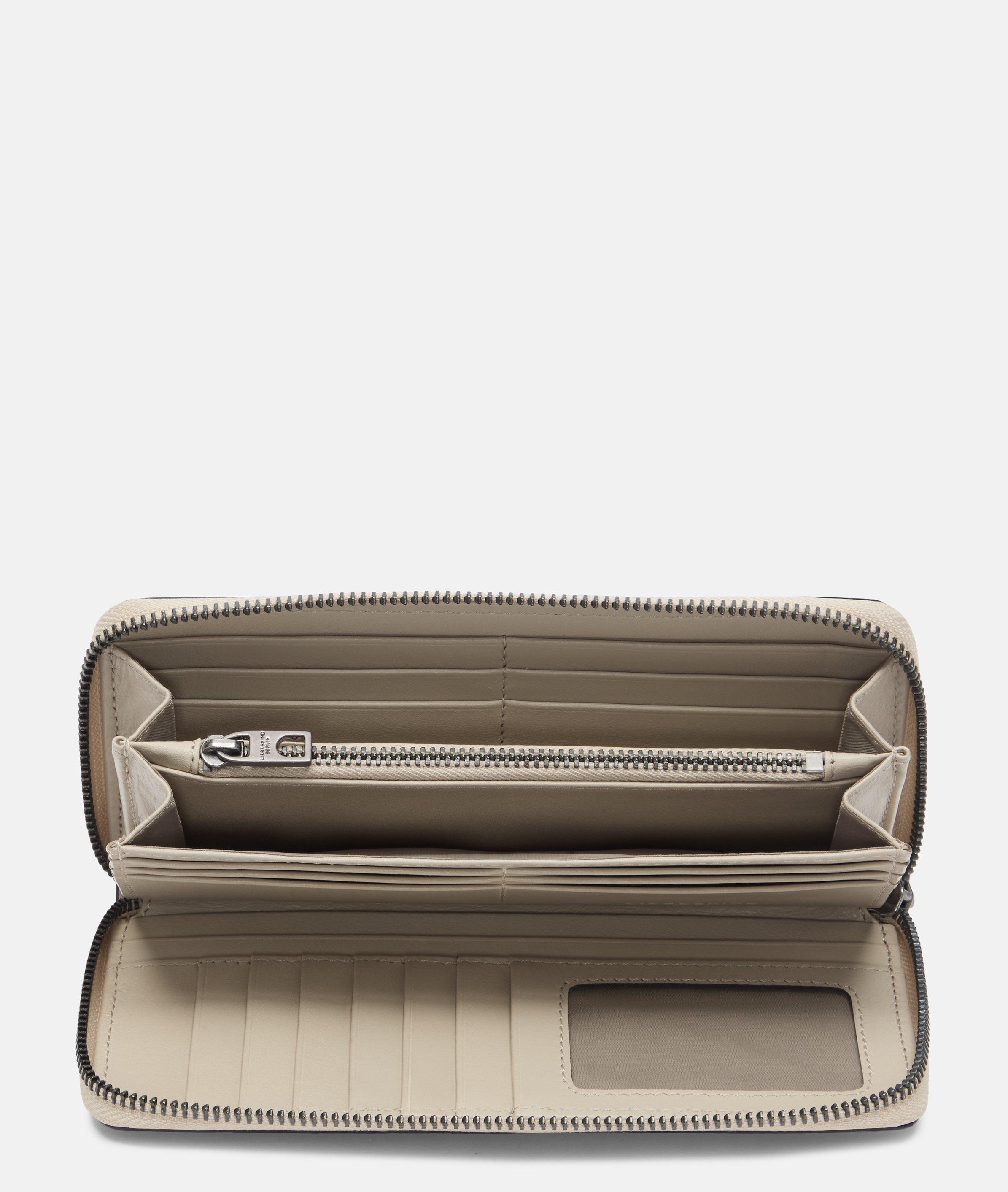 Gigi Geldbörse L in beige, braun, blau & schwarz