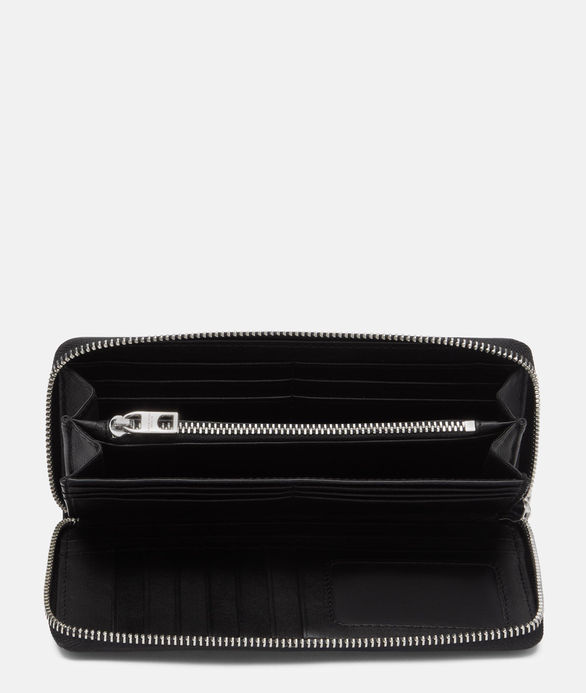 Gigi Geldbörse L in schwarz, braun, beige & blau