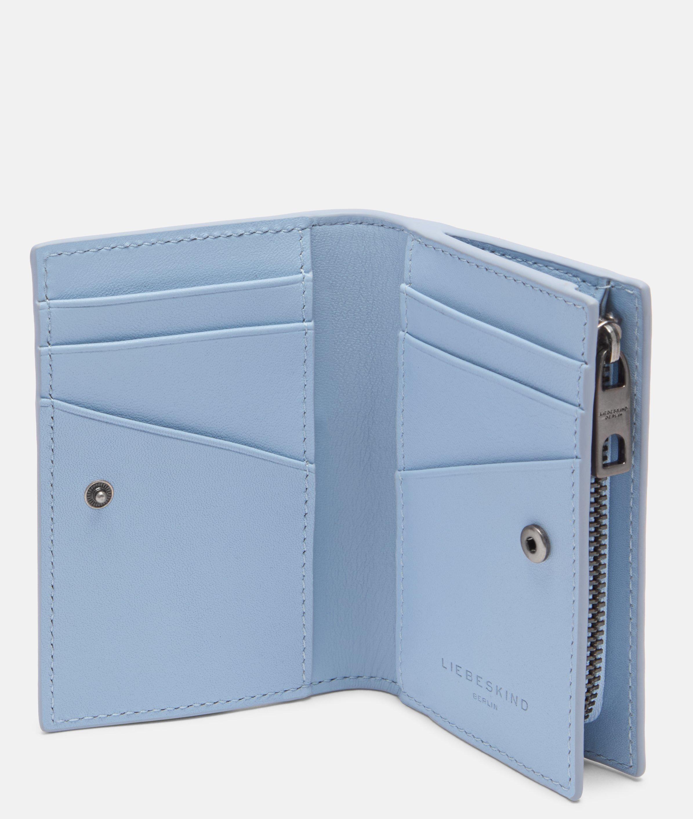 Portefeuille en bleu, beige, brun & noir