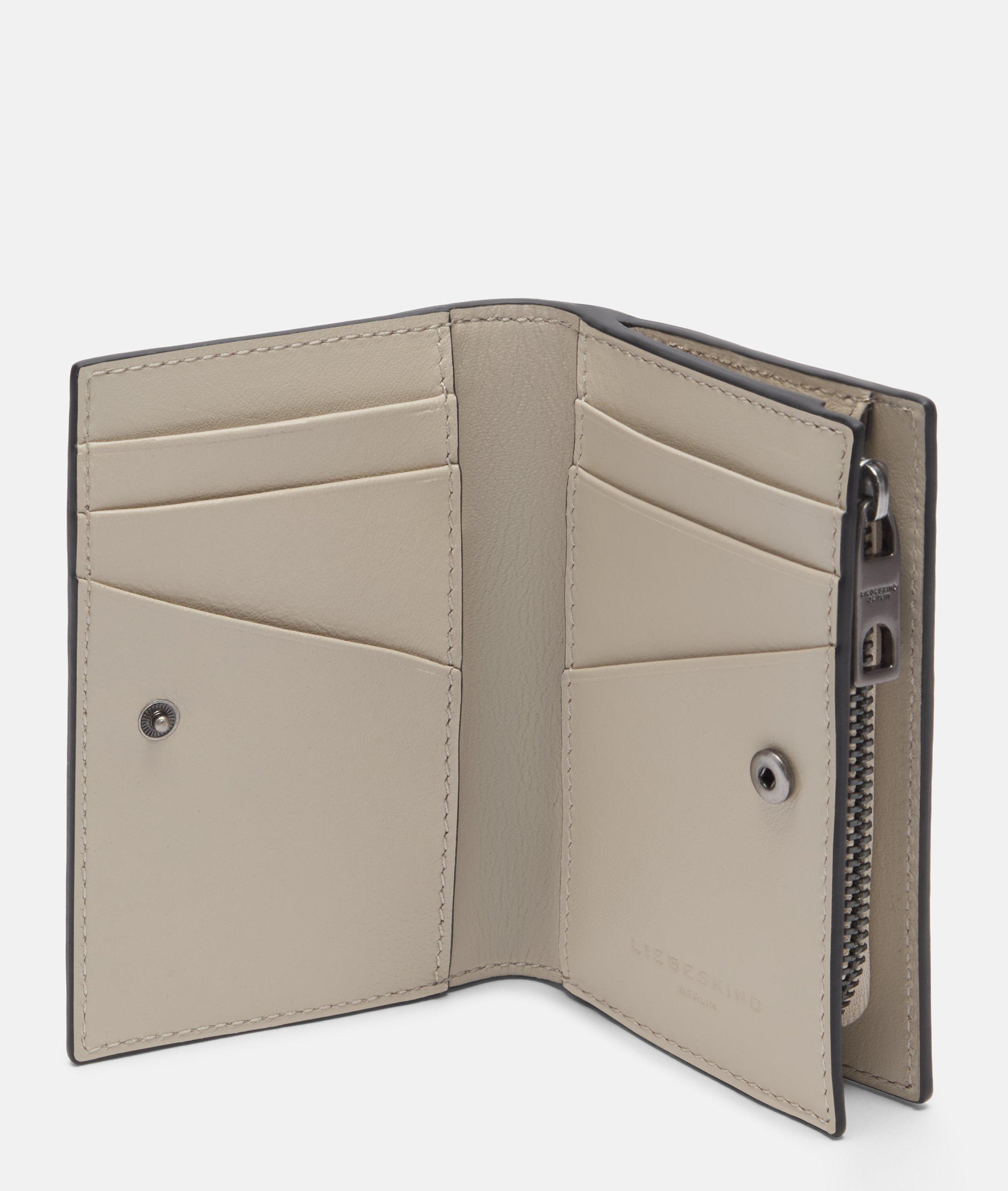 Portefeuille en beige, bleu, brun & noir