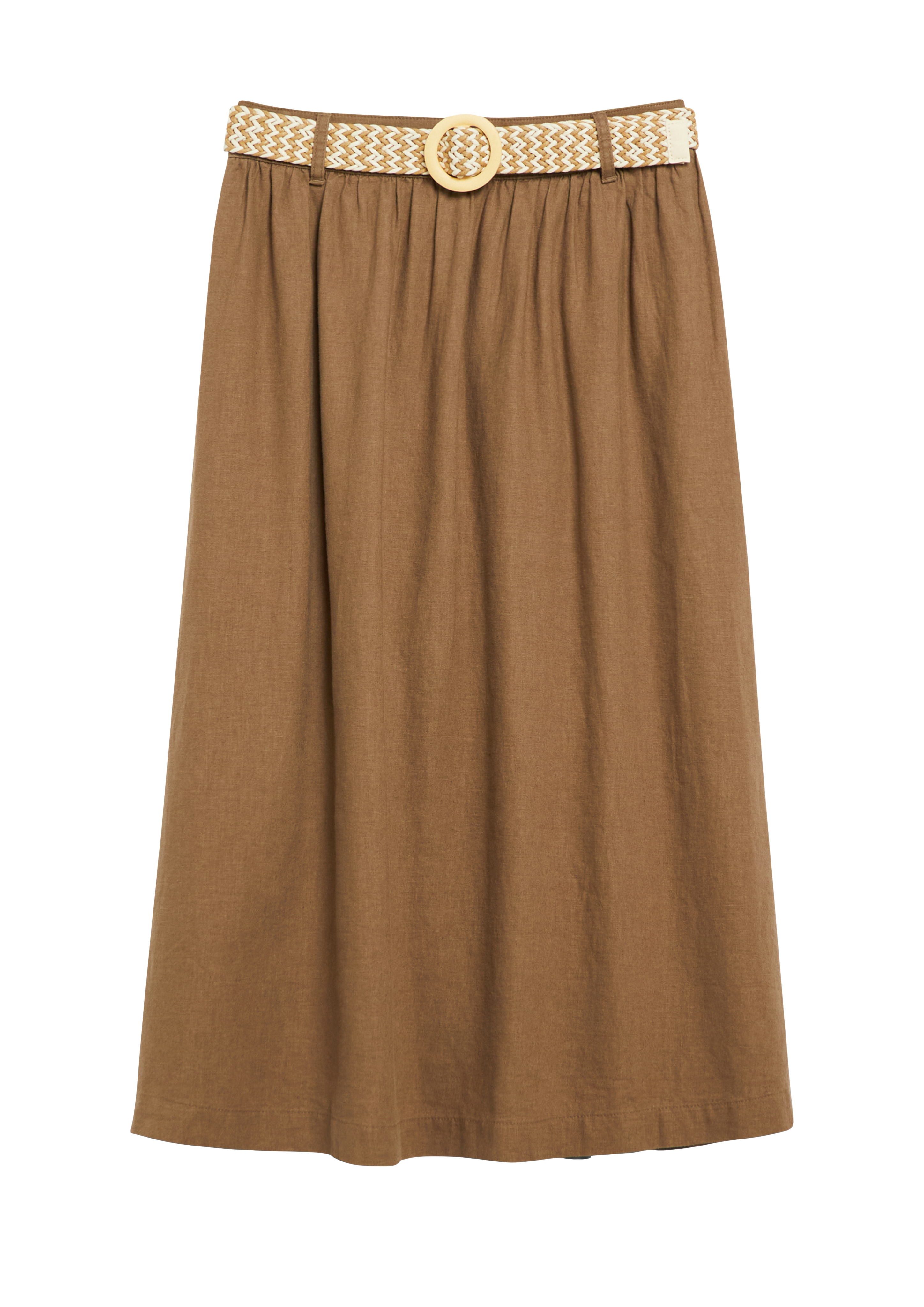 Linnen mix midirok met ceintuur