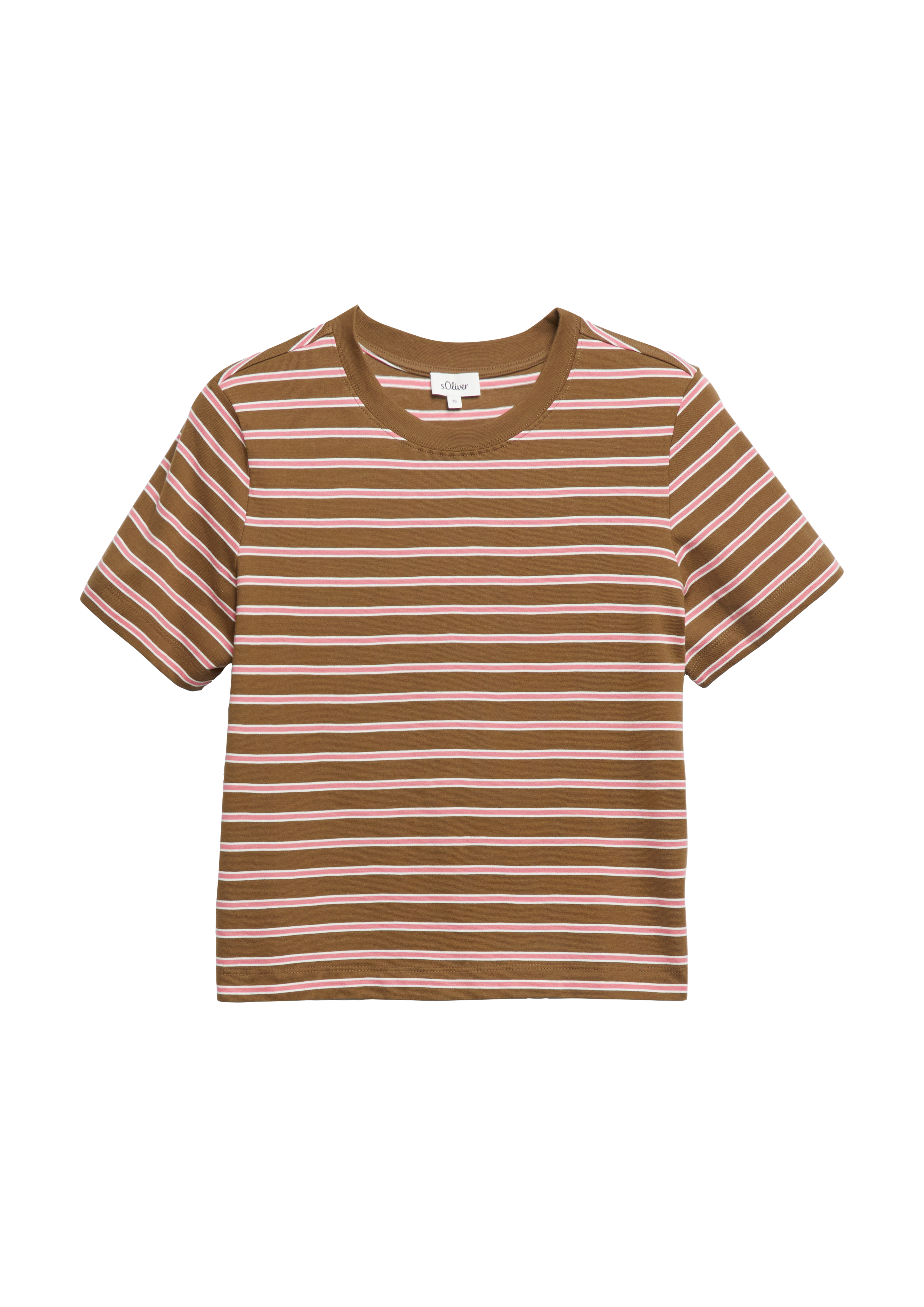 Verkort T-shirt met strepen