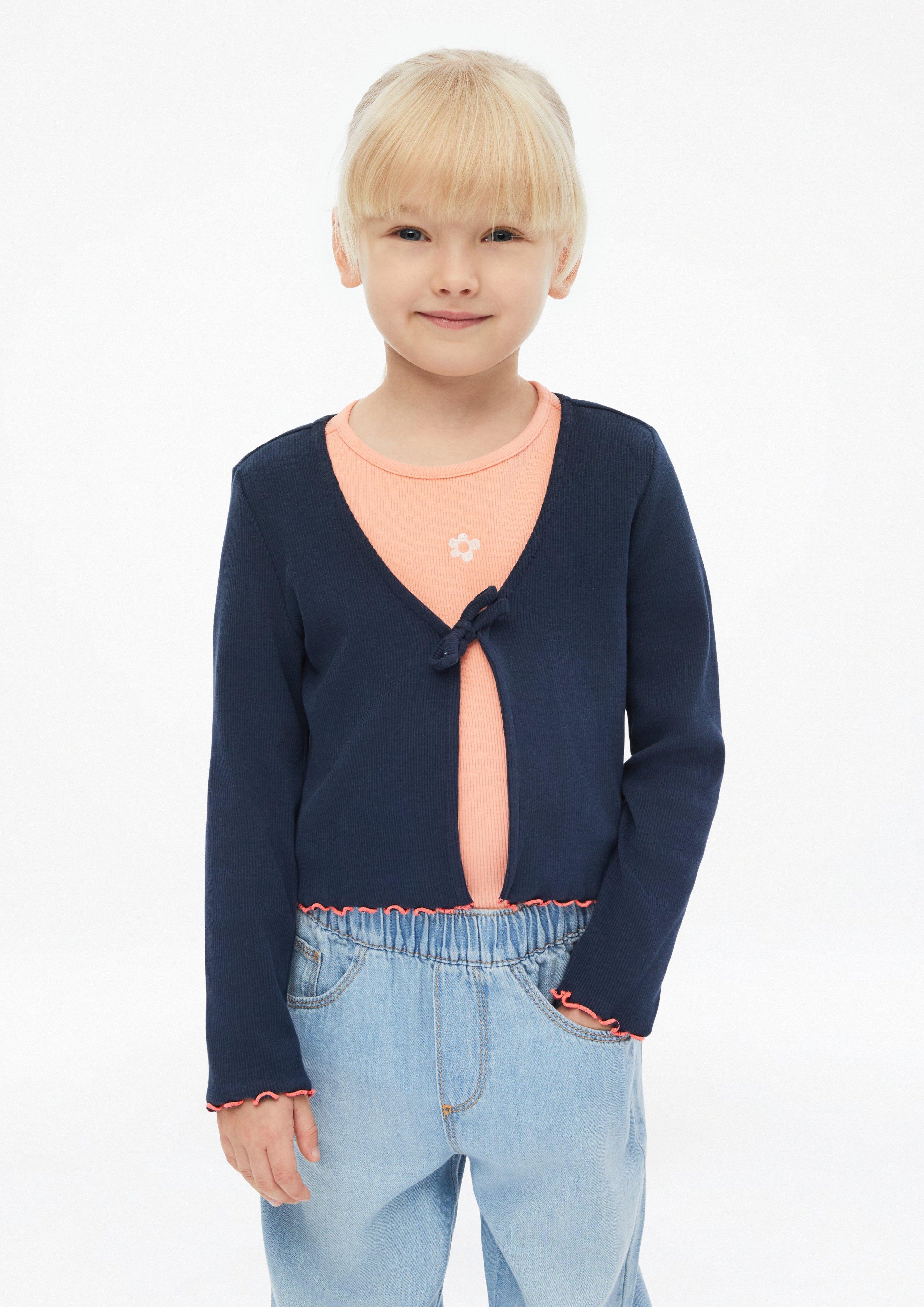 Junior Veste douce à côtes avec lien et détails contrastés en  de s.Oliver