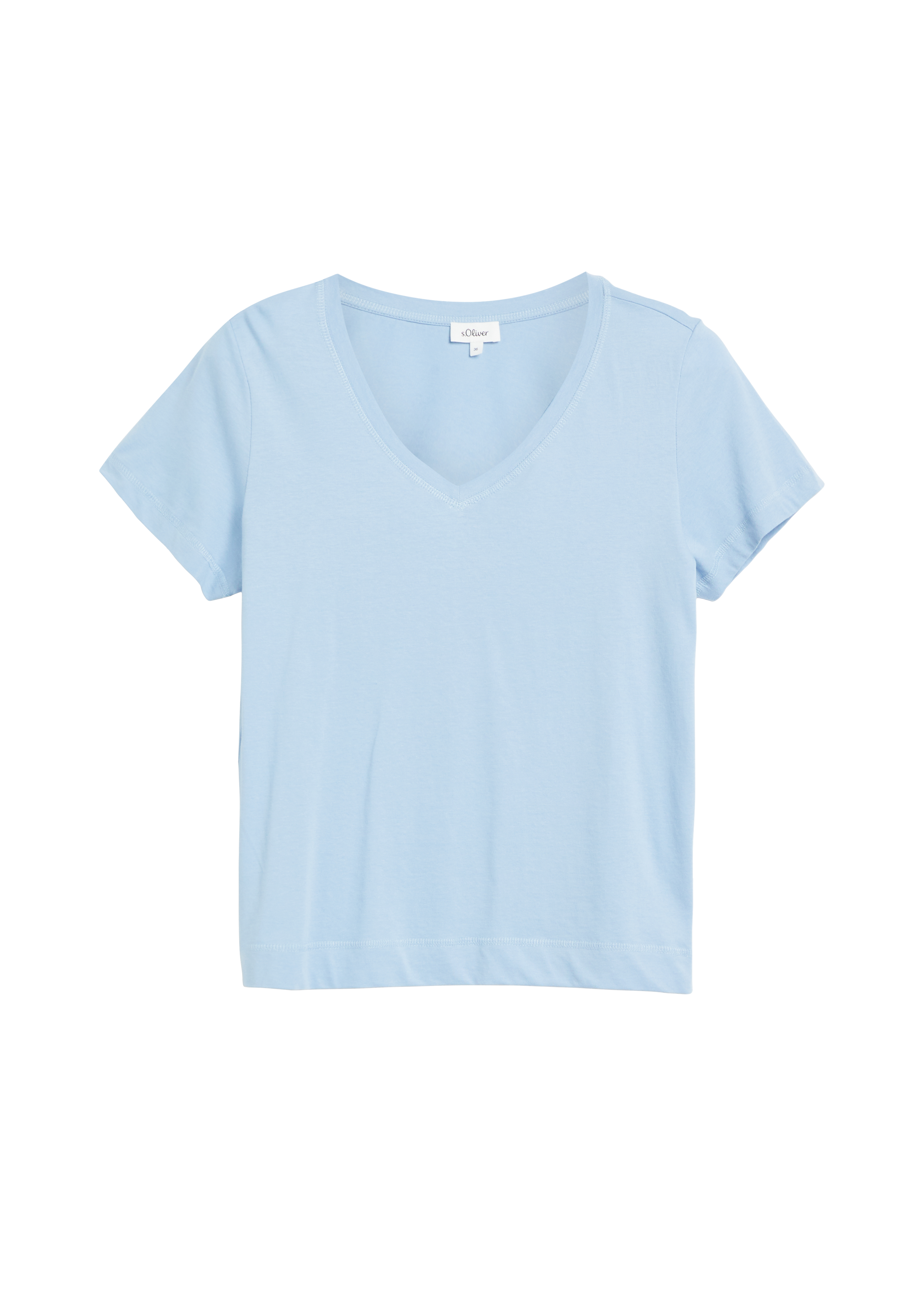 Katoenen shirt met V-hals