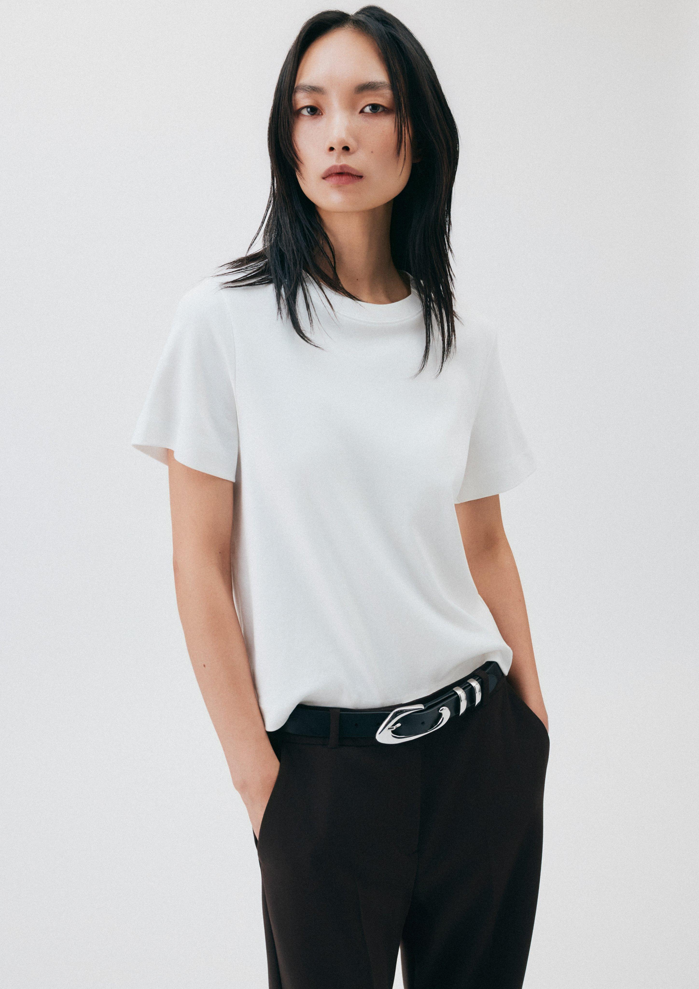 T-shirt de haute qualité en coton en blanc de COMMA