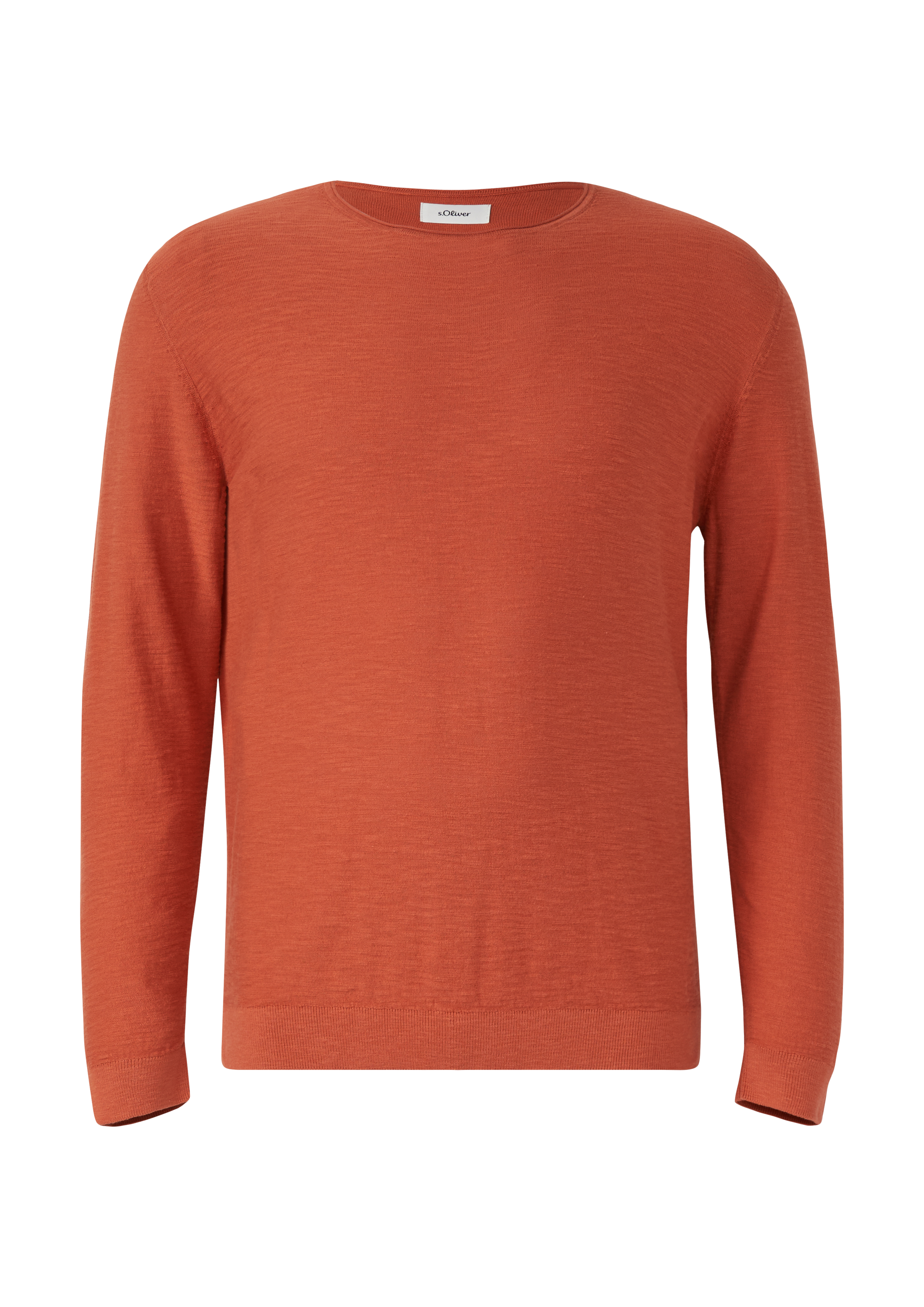 s.Oliver Strickpullover Mit Flammgarnstruktur Und Rollkante