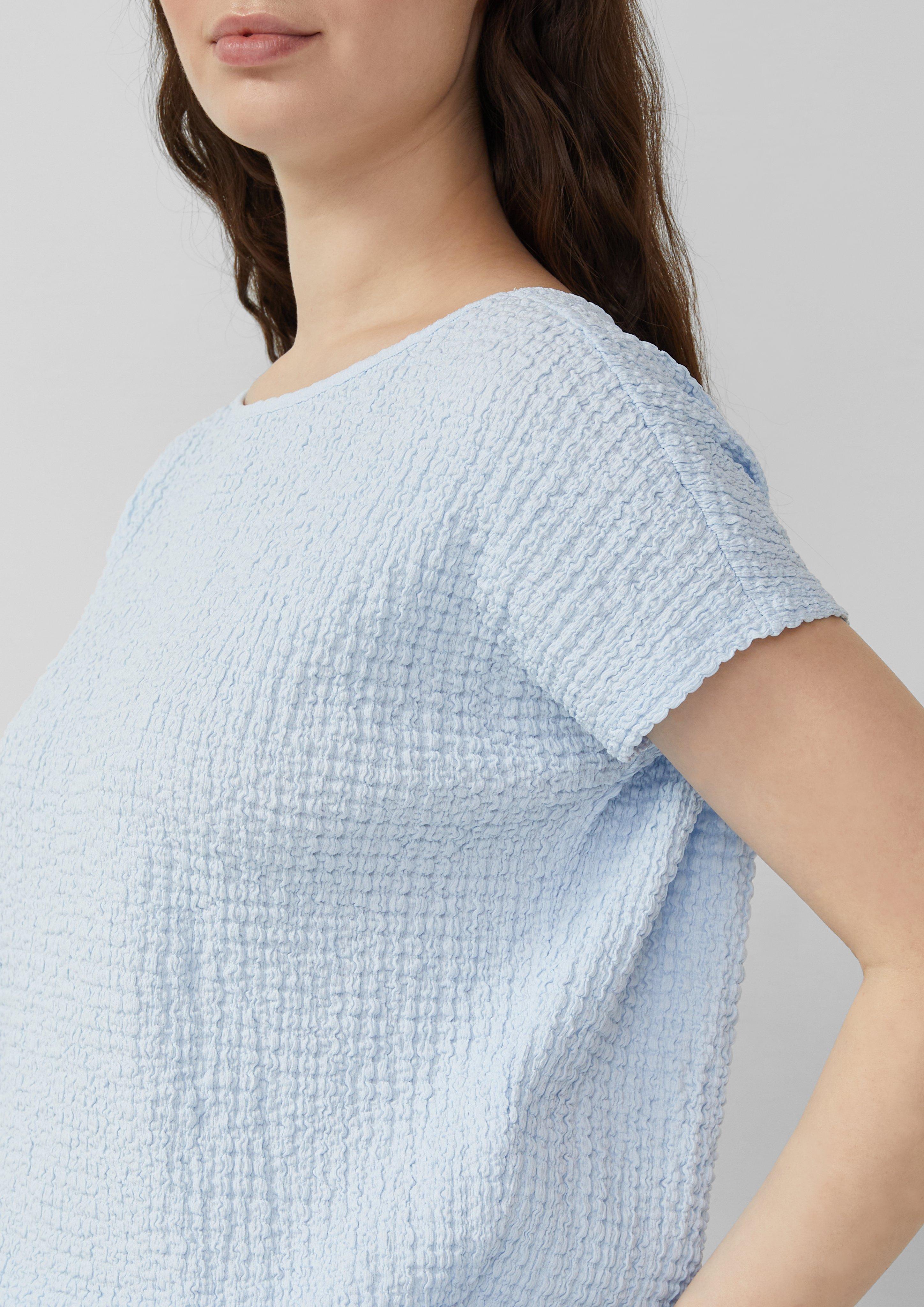 T-Shirt aus Strukturjersey mit überschnittenen Schultern