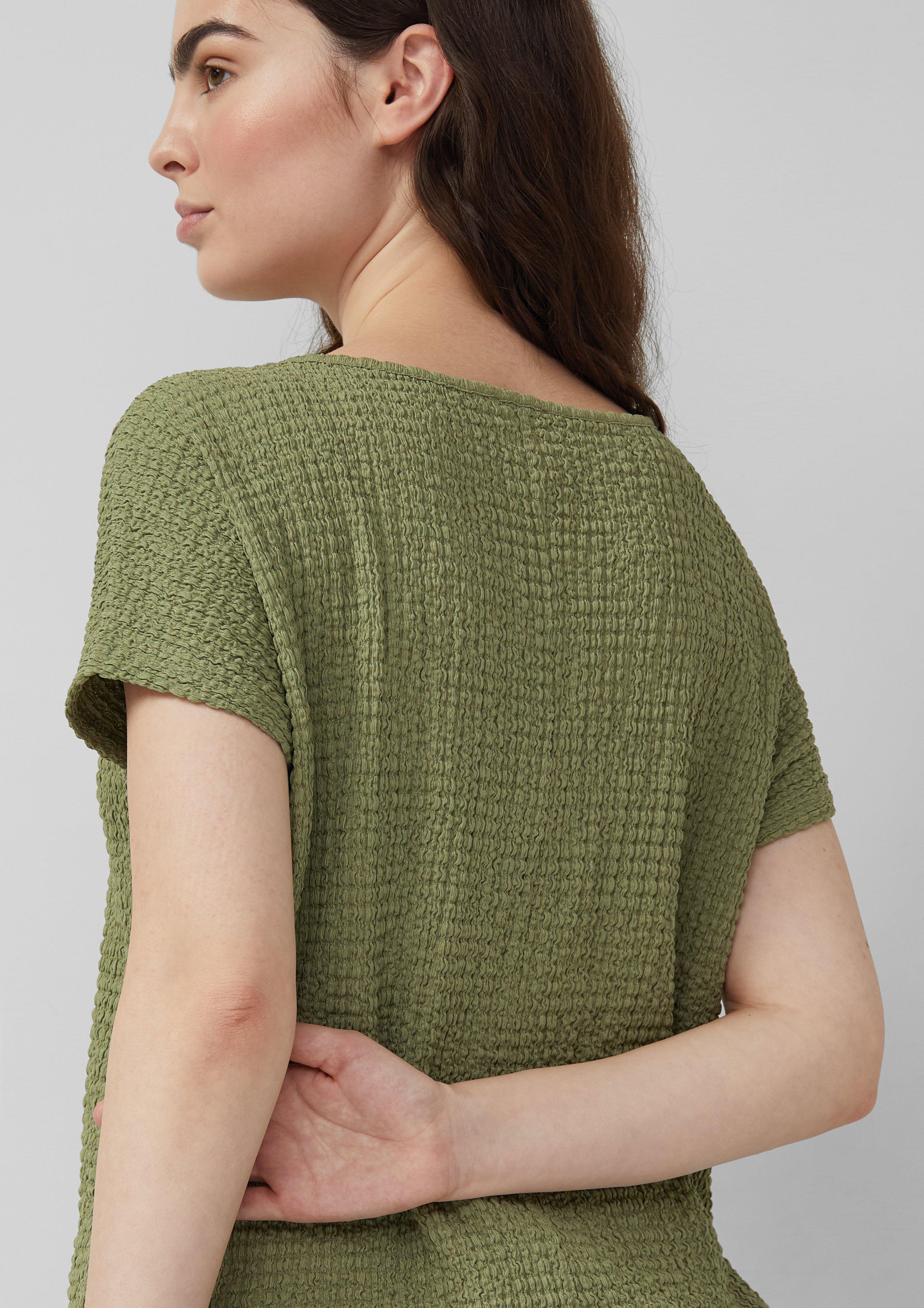 T-Shirt aus Strukturjersey mit überschnittenen Schultern