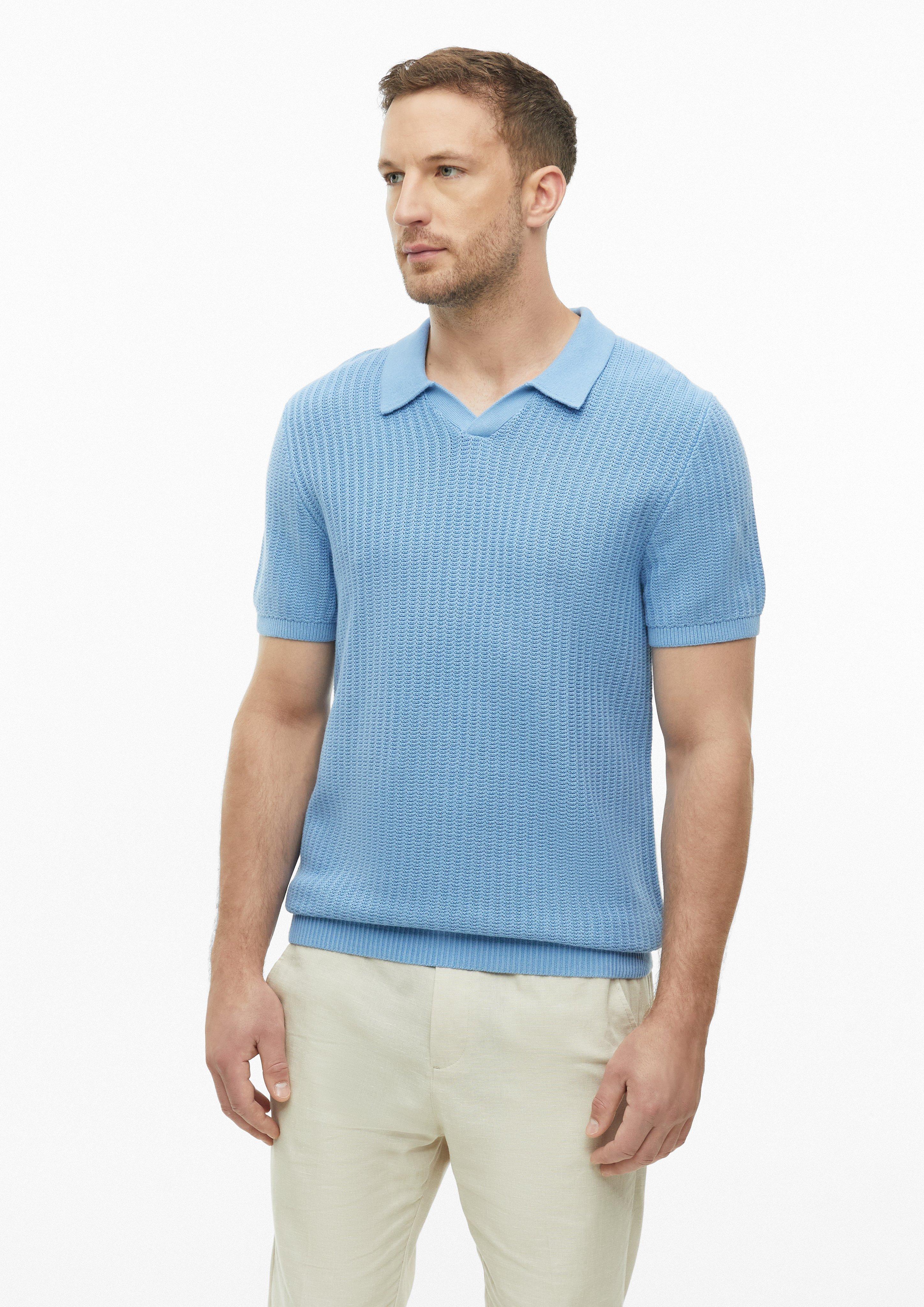 Men Structured knitted polo with ribbed cuffs in  by s.Oliver BLACK LABEL