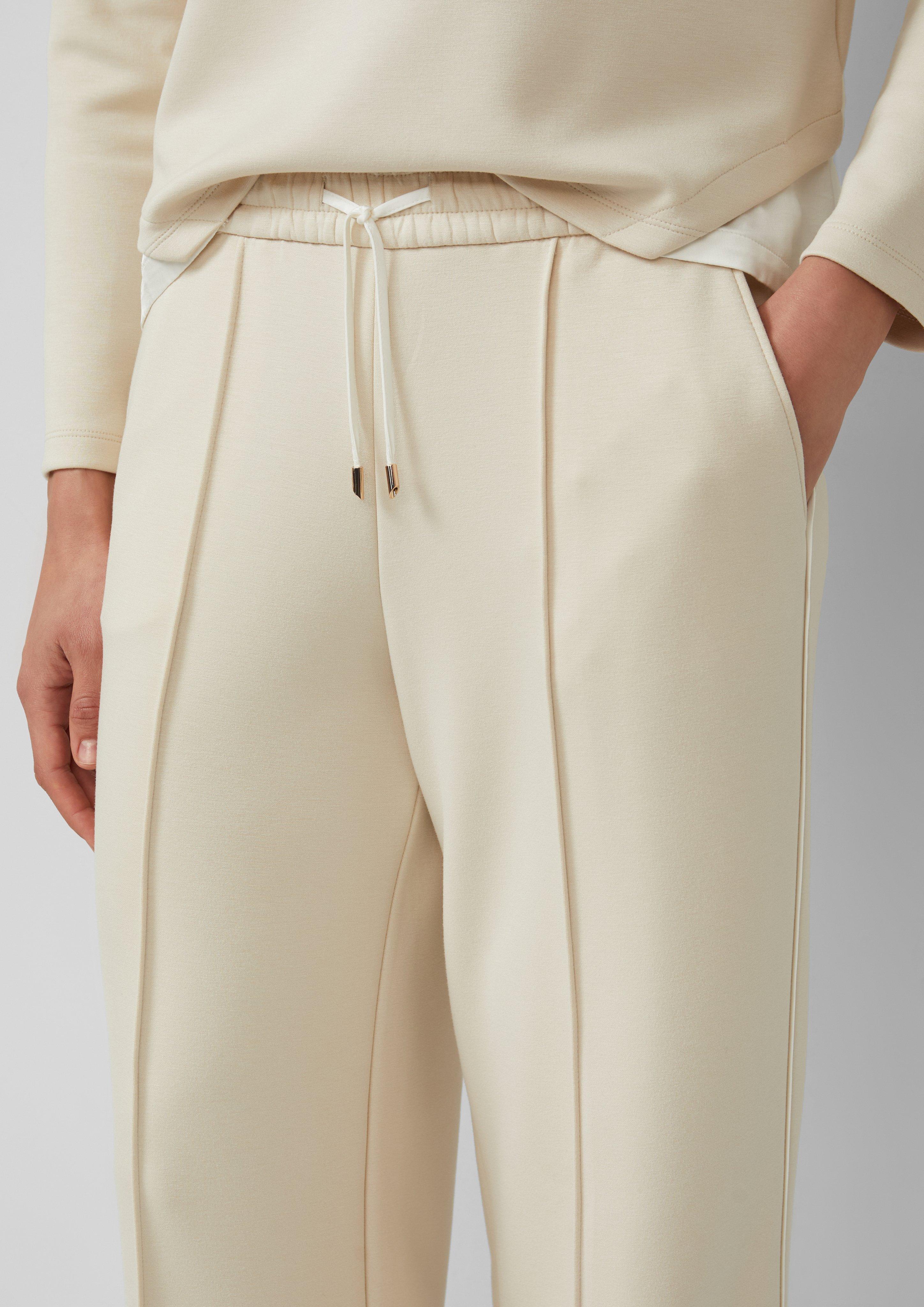 Wide-Leg-Hose aus Scuba mit Kontraststreifen