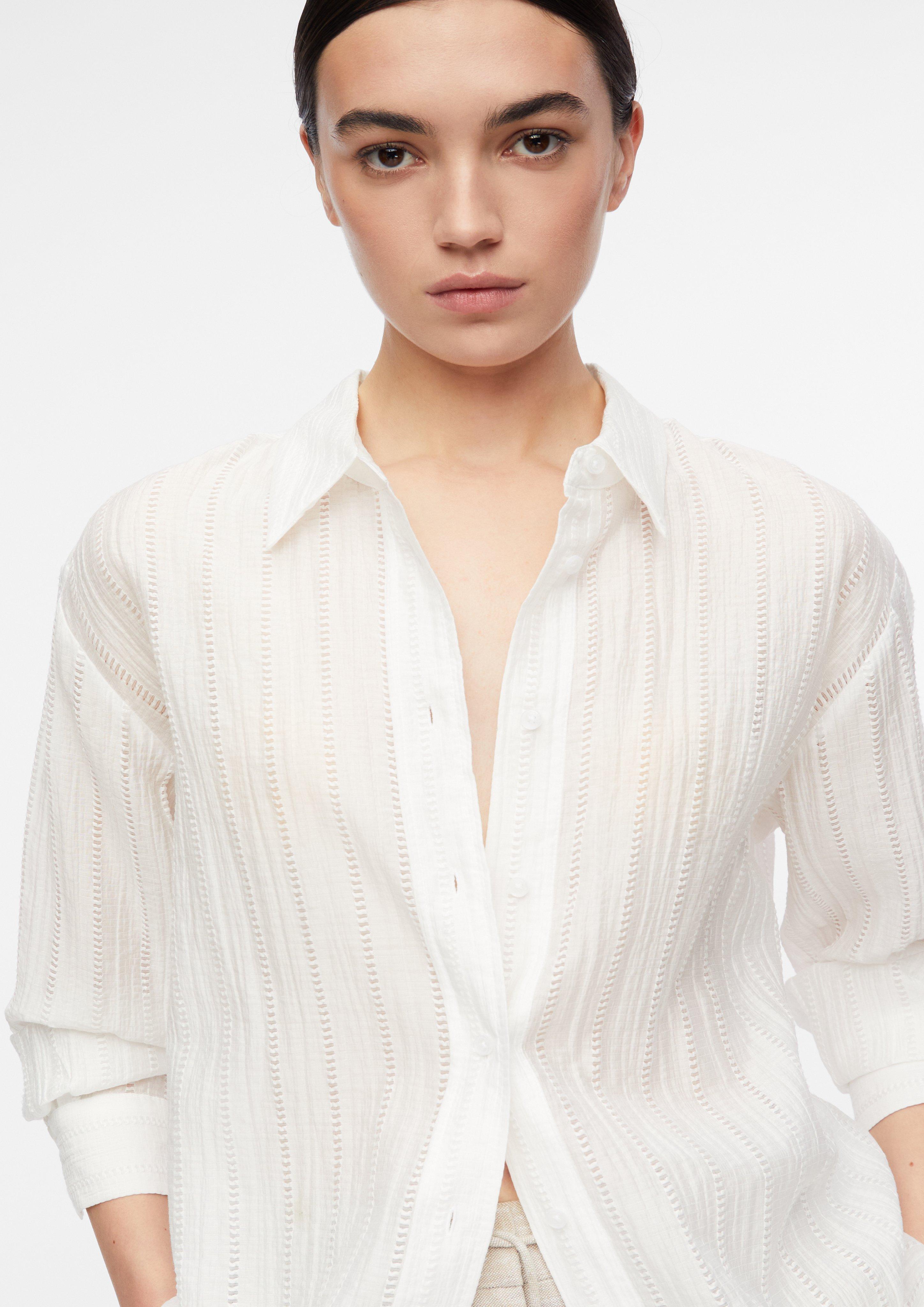 Bluse in weiß von COMMA