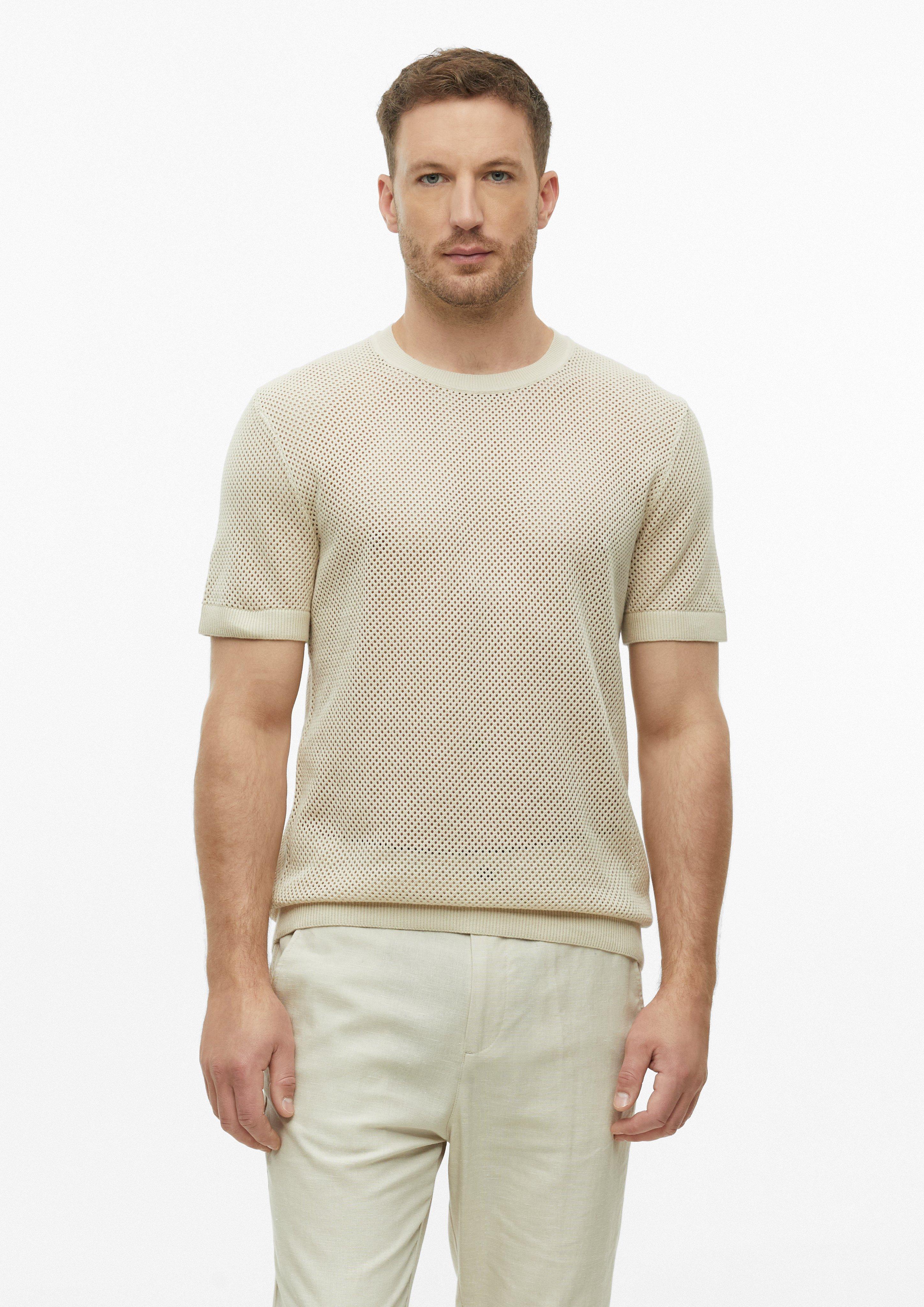 Men Knitted T-shirt with a perforated pattern in  by s.Oliver BLACK LABEL