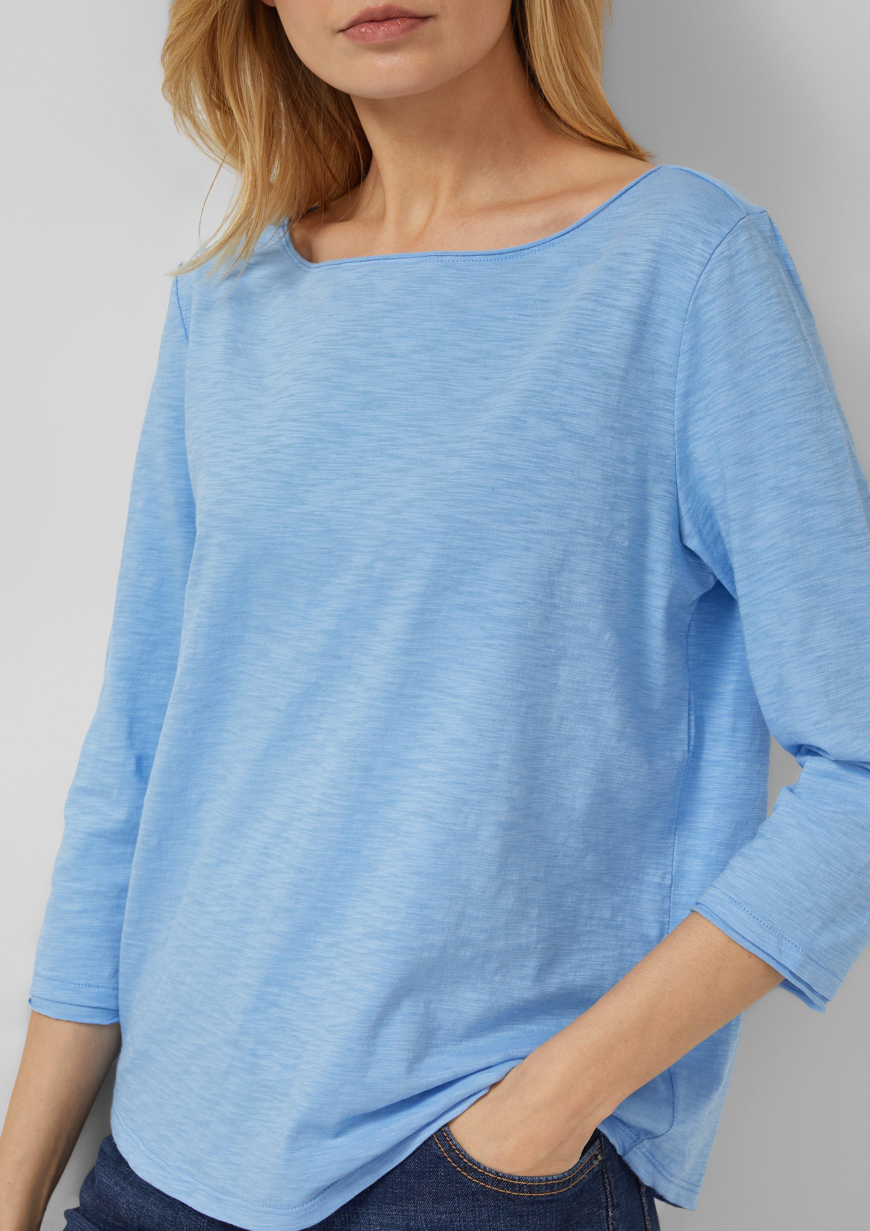 Thumbnail - Shirt mit Flammgarnstruktur und 3/4-Ärmeln