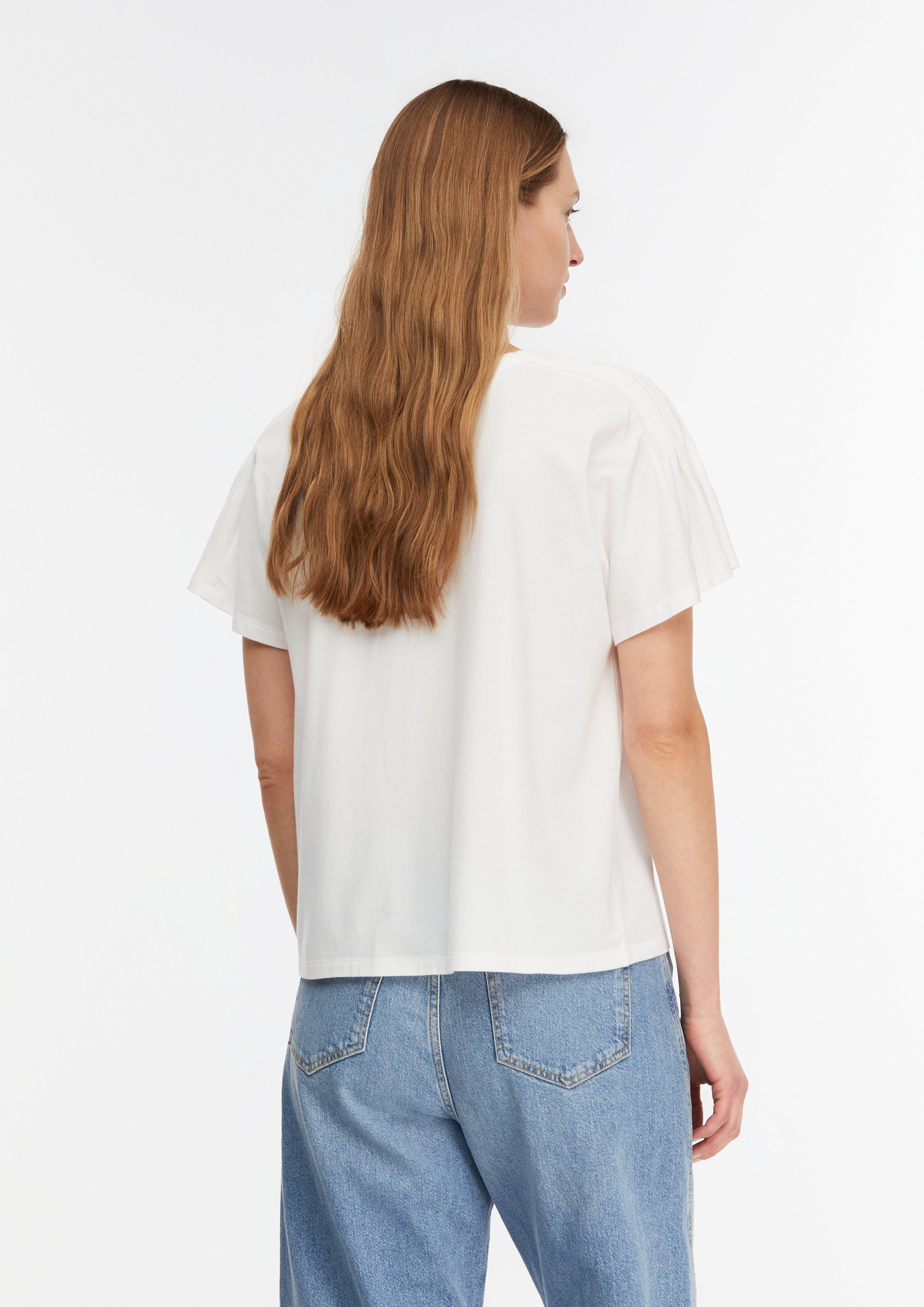 Leichtes Viskose-Stretch-T-Shirt mit femininen Ärmel-Details in  von COMMA