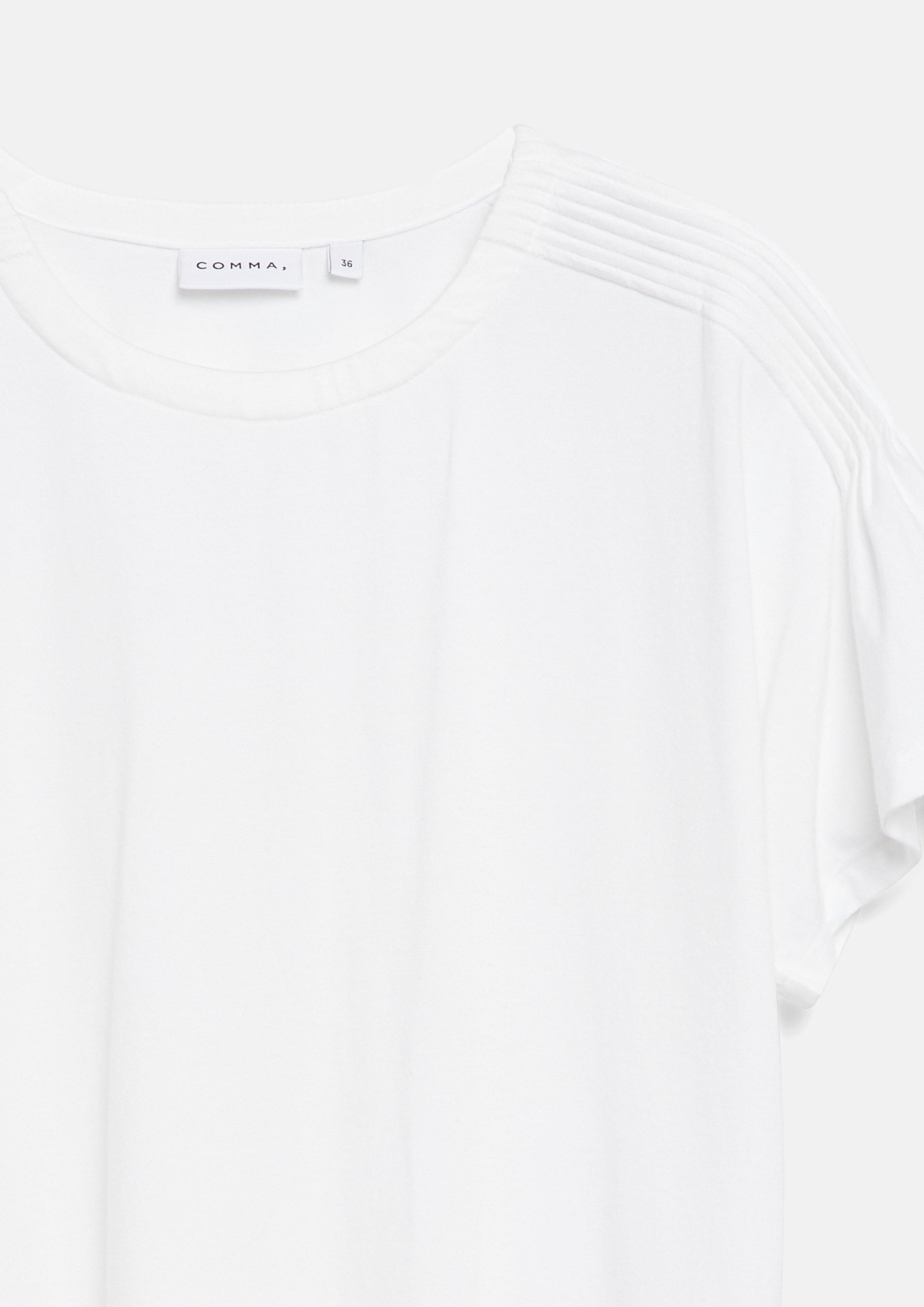 Leichtes Viskose-Stretch-T-Shirt mit femininen Ärmel-Details in  von COMMA