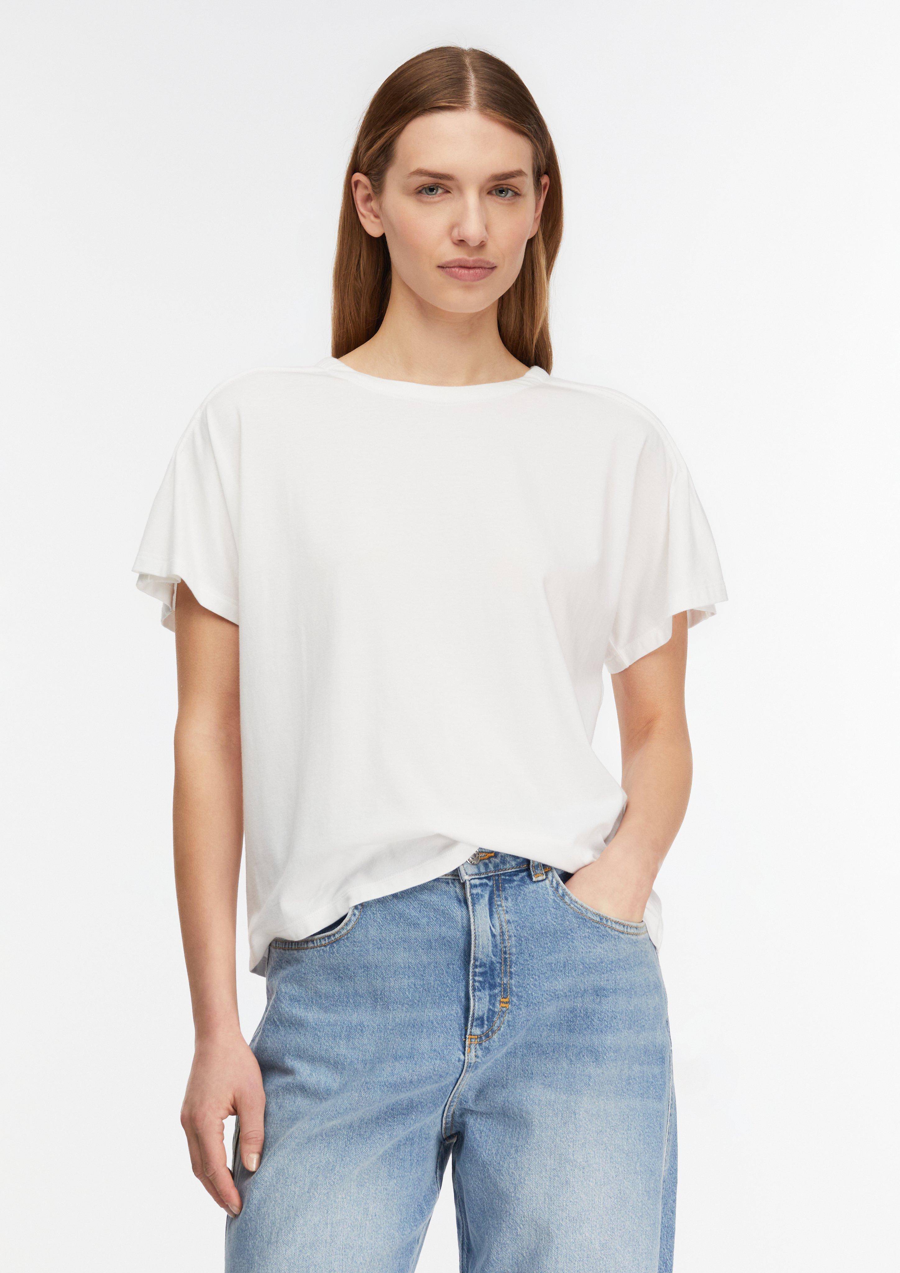 Leichtes Viskose-Stretch-T-Shirt mit femininen Ärmel-Details in  von COMMA