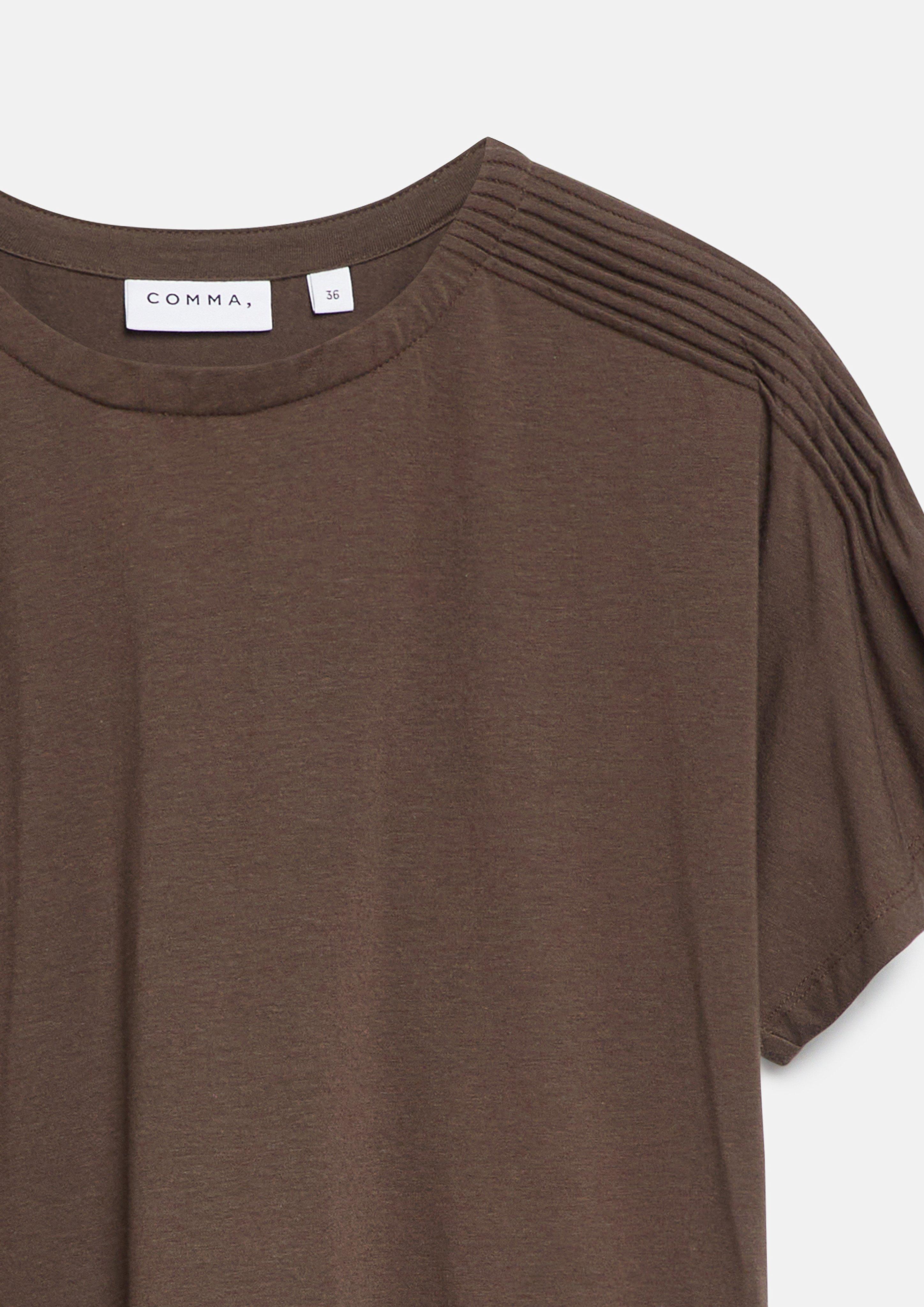 T-Shirt in braun von COMMA