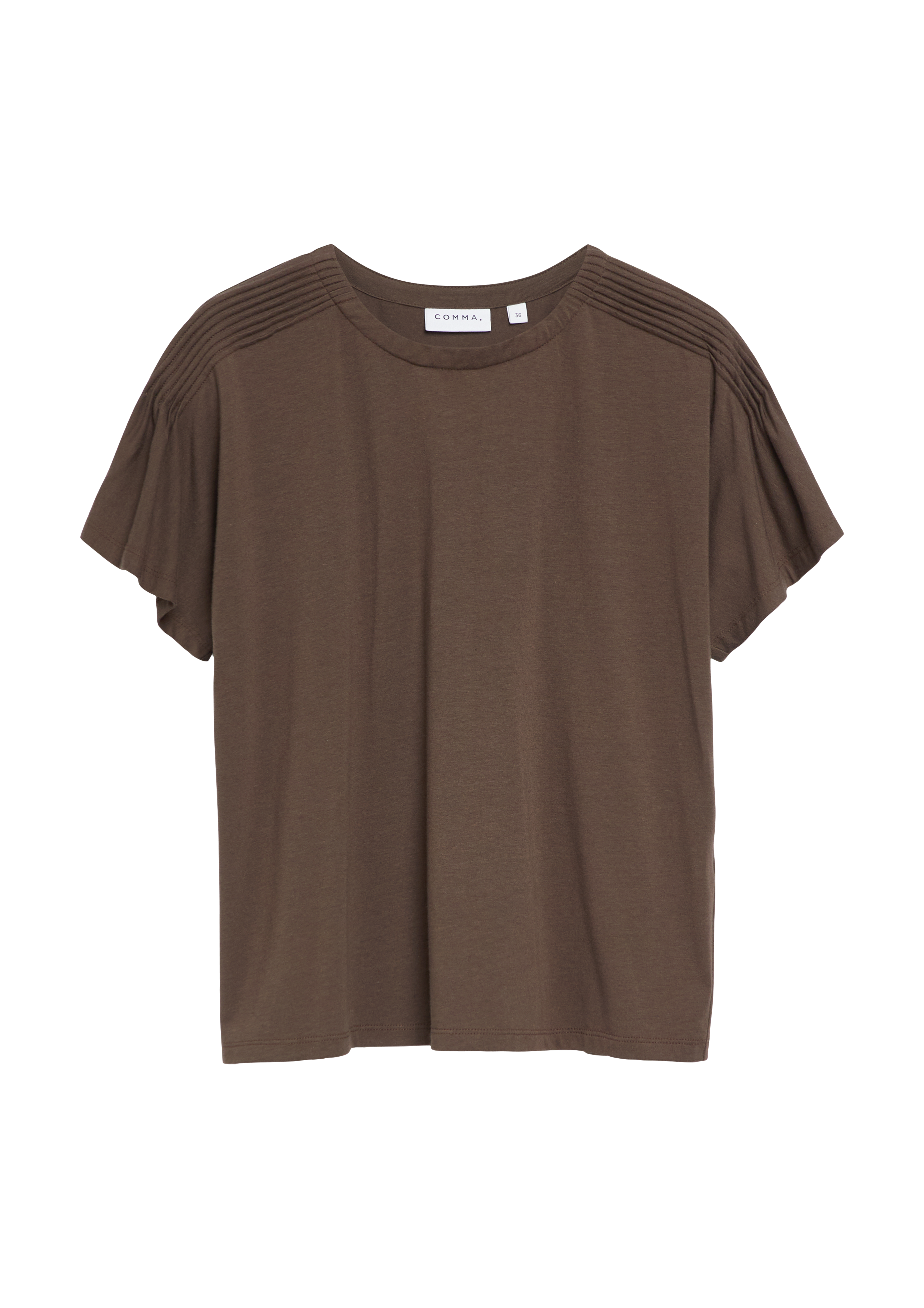 Leichtes Viskose-Stretch-T-Shirt mit femininen Ärmel-Details in  von COMMA