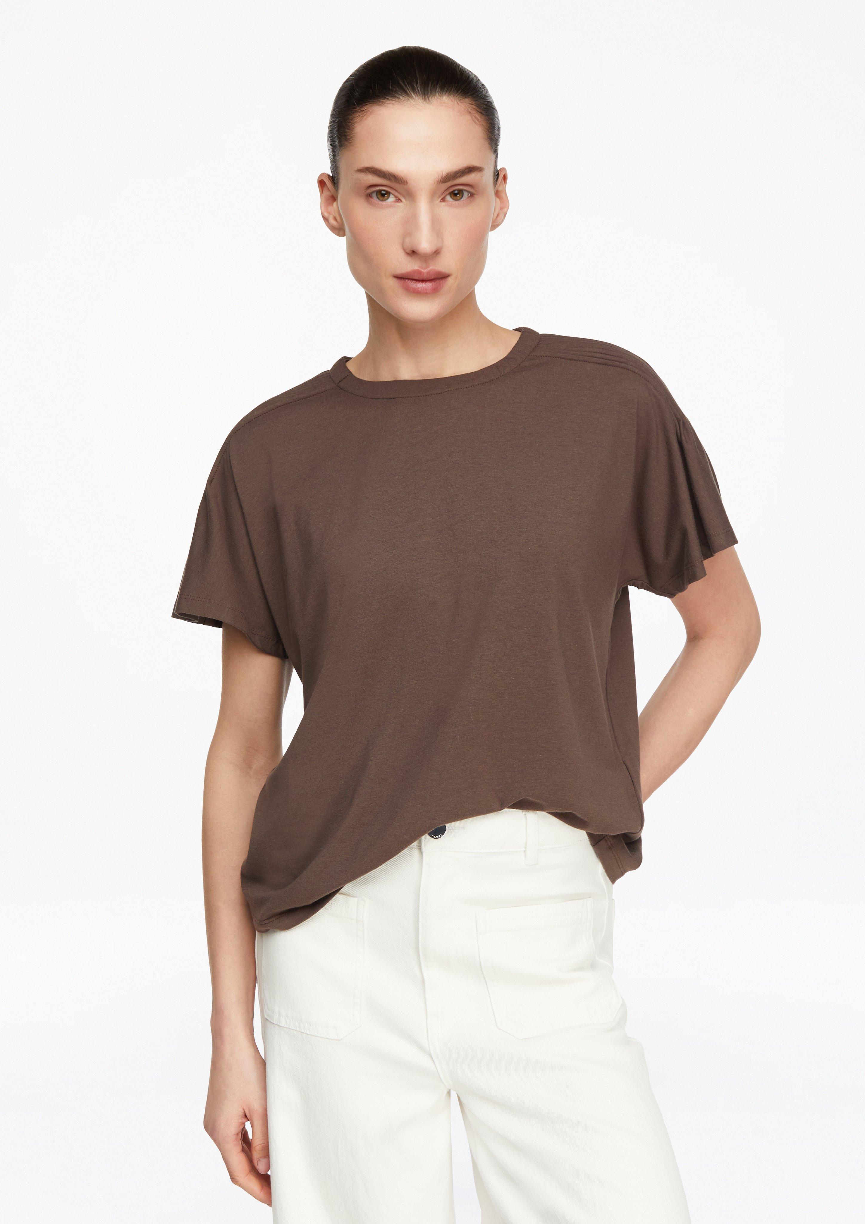 T-Shirt in braun von COMMA