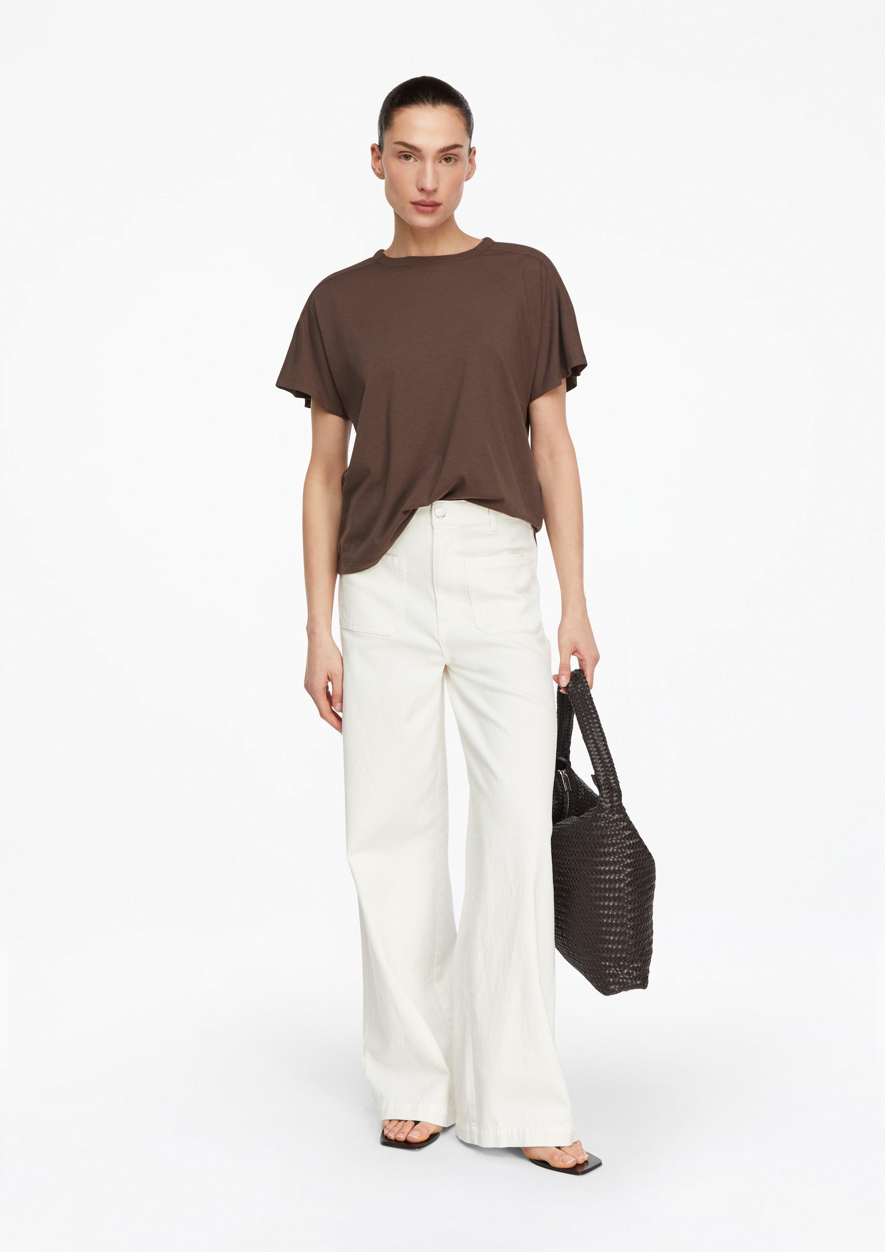 T-Shirt in braun von COMMA