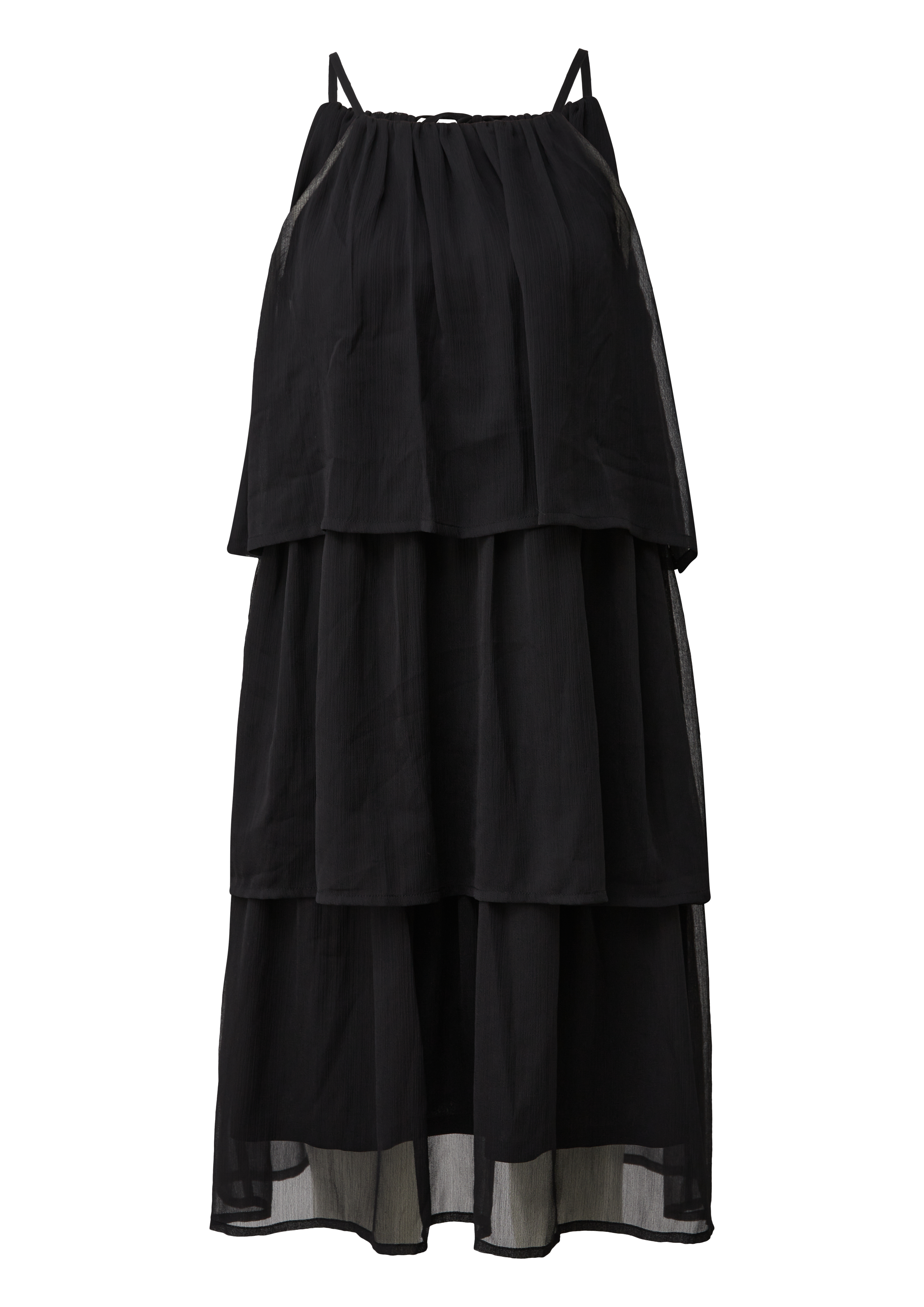 Knielanges Chiffonkleid mit Volants
