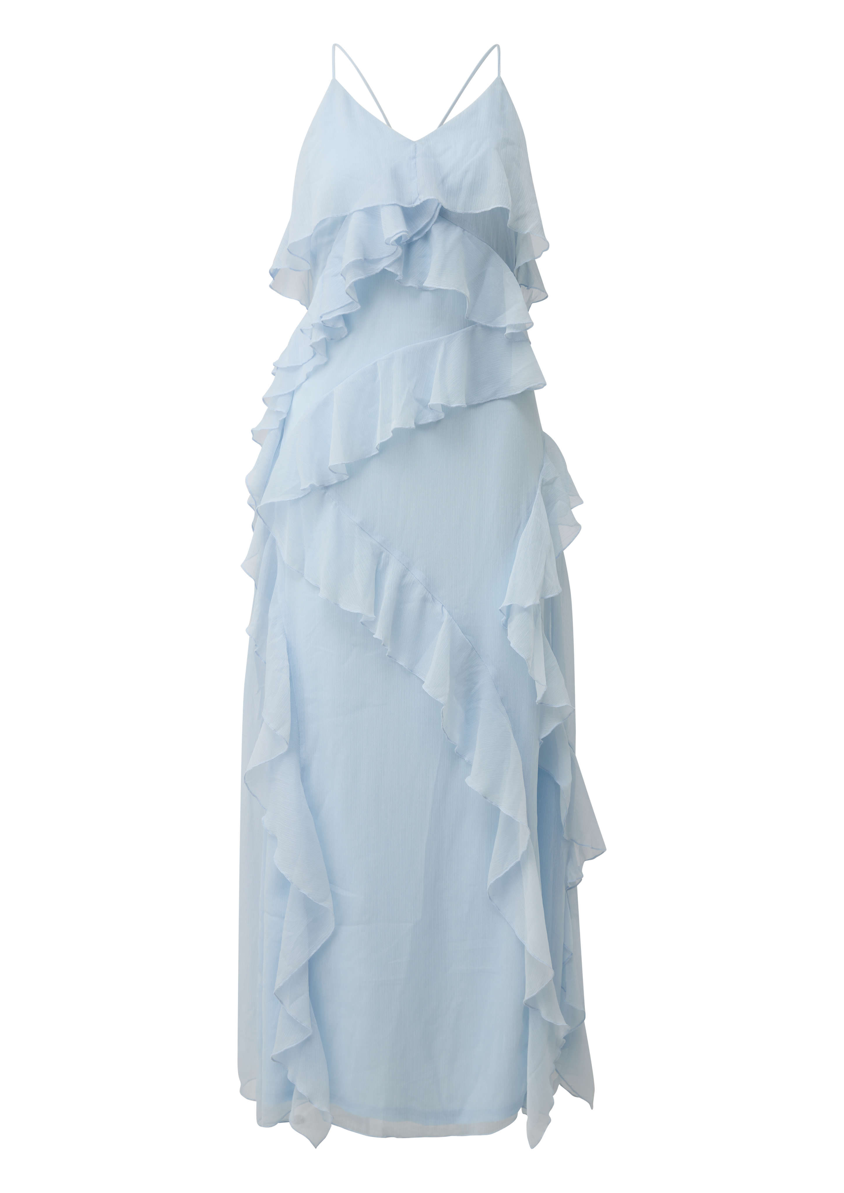 Qs Langes Chiffonkleid Mit Volants