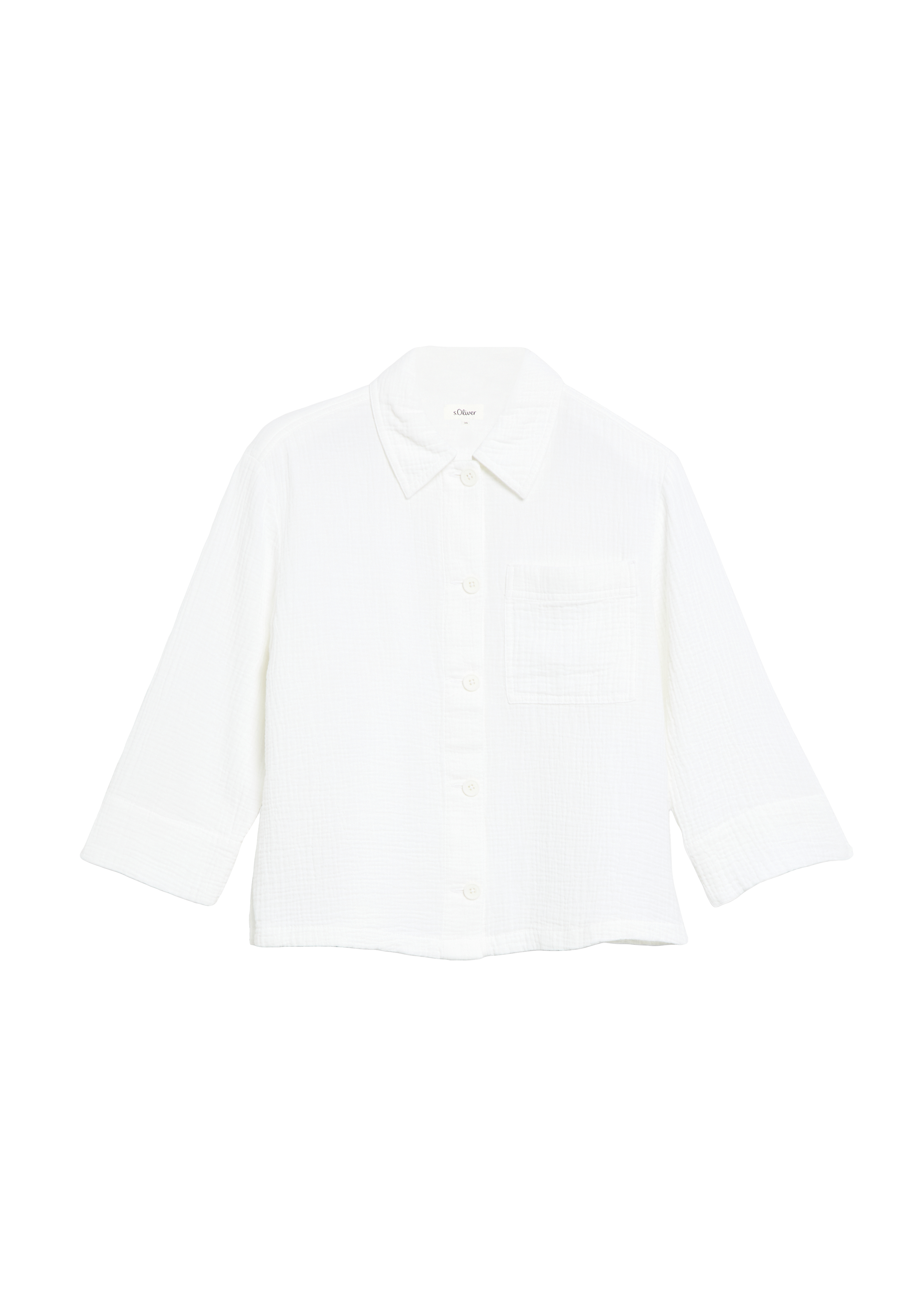 Shirt-Jacke aus Musselin im Relaxed Fit