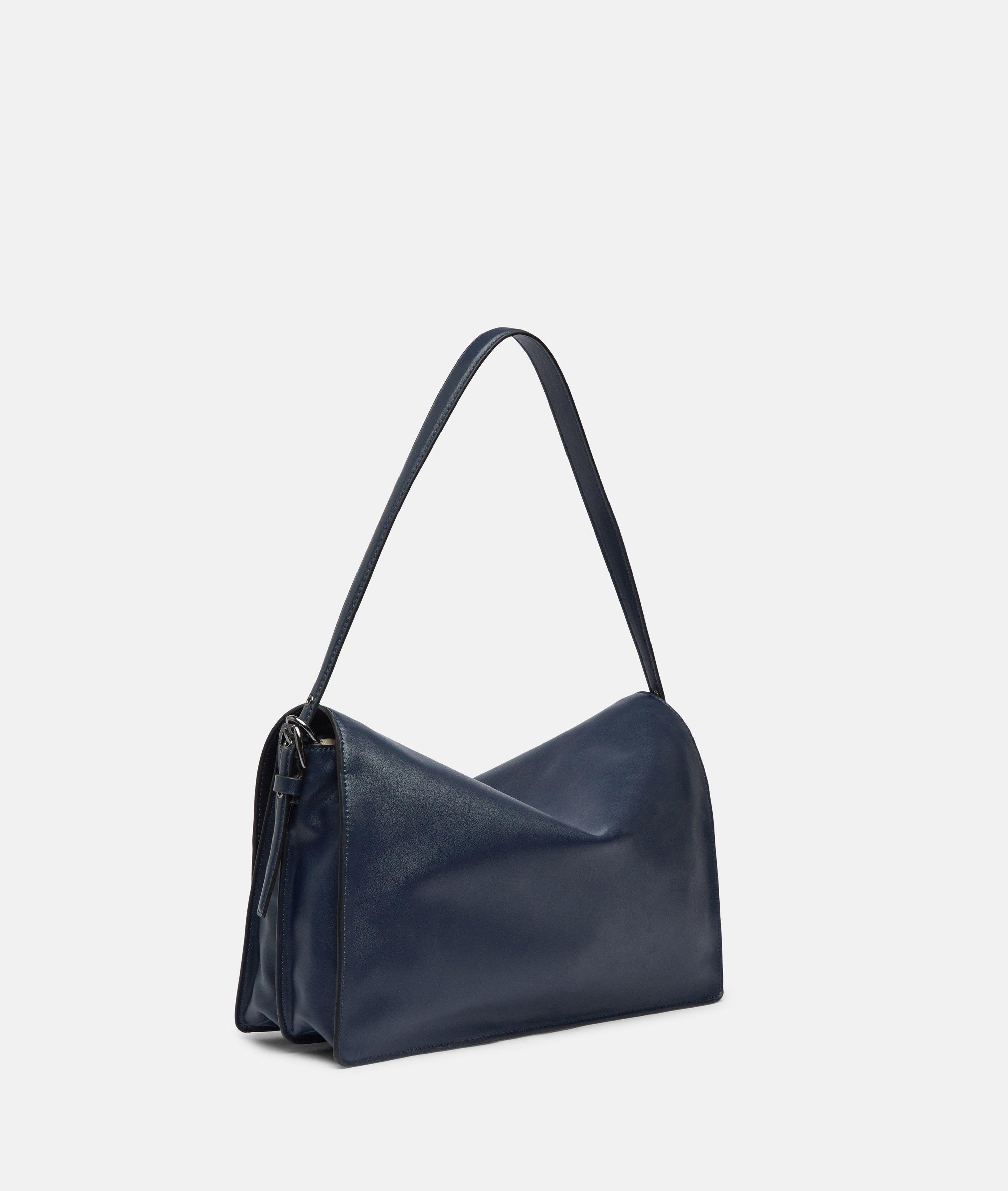 Audrey Crossbody M in blau, schwarz & beige