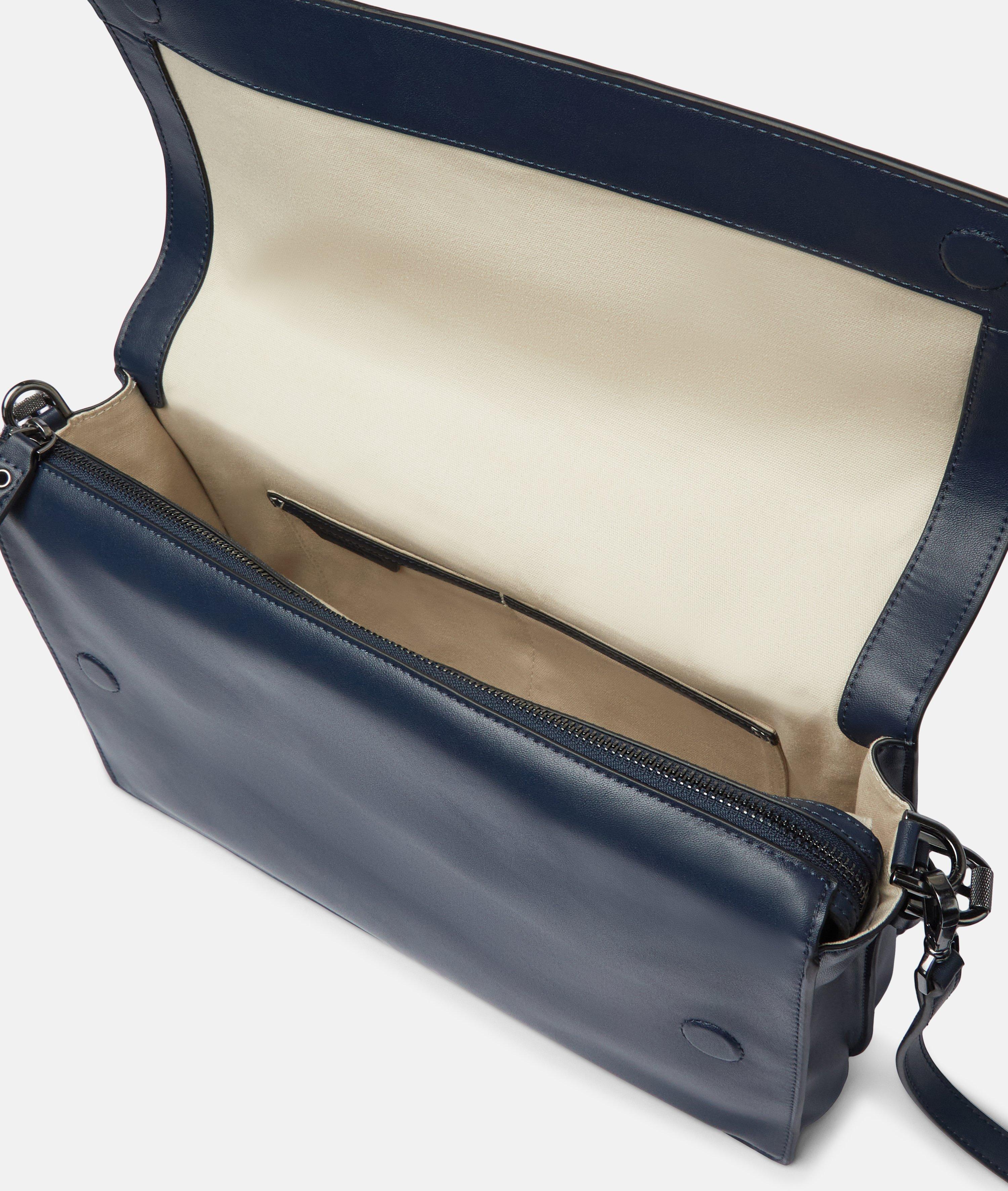 Audrey Crossbody M in blau, schwarz & beige