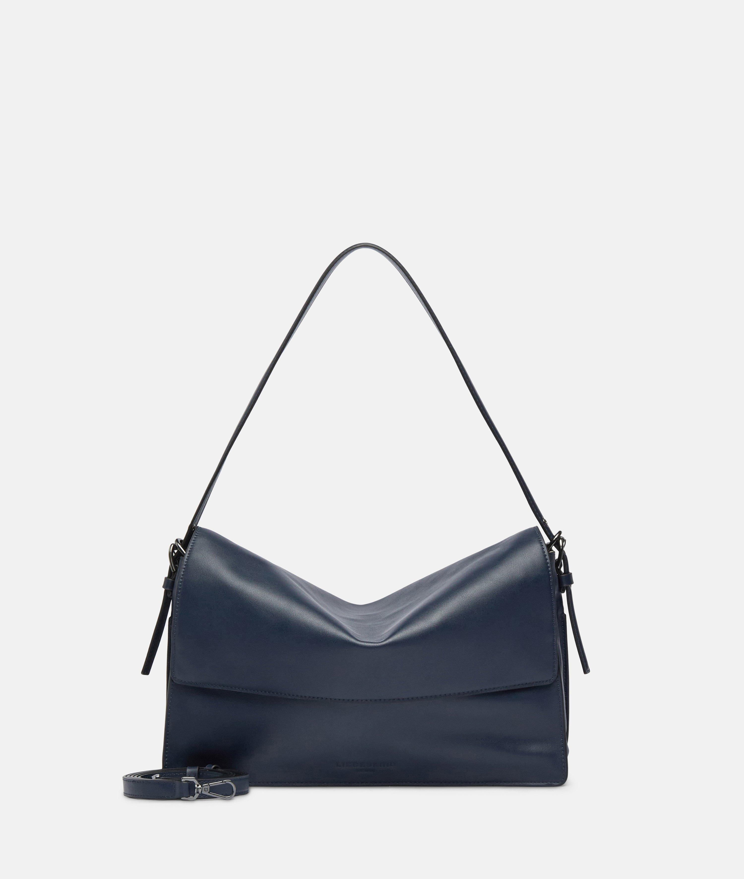 Audrey Crossbody M in blau, schwarz & beige