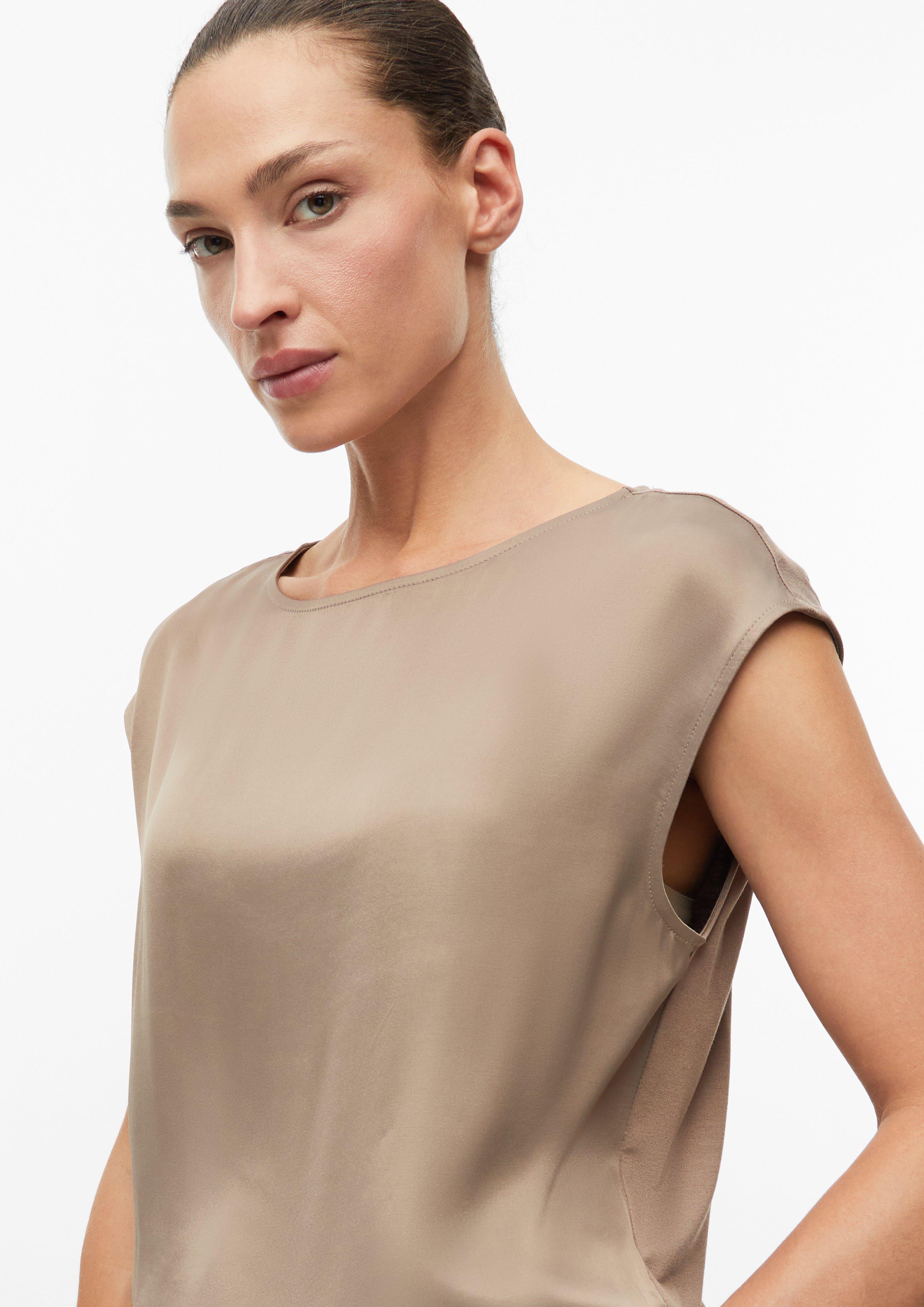 Femmes T-shirt sans manches en mélange de viscose en brun de s.Oliver BLACK LABEL