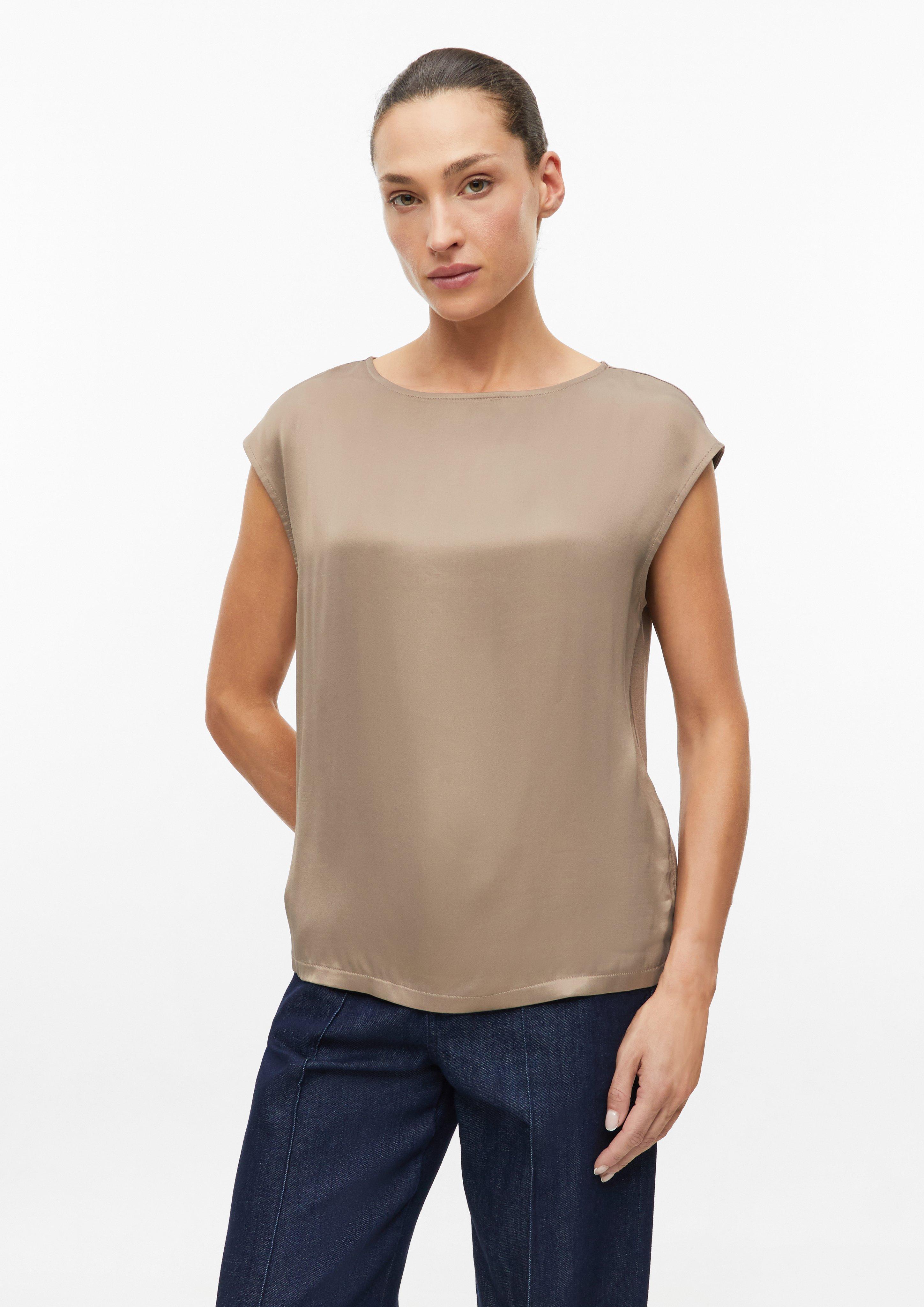 T-shirt sans manches en mélange de viscose en brun de s.Oliver BLACK LABEL