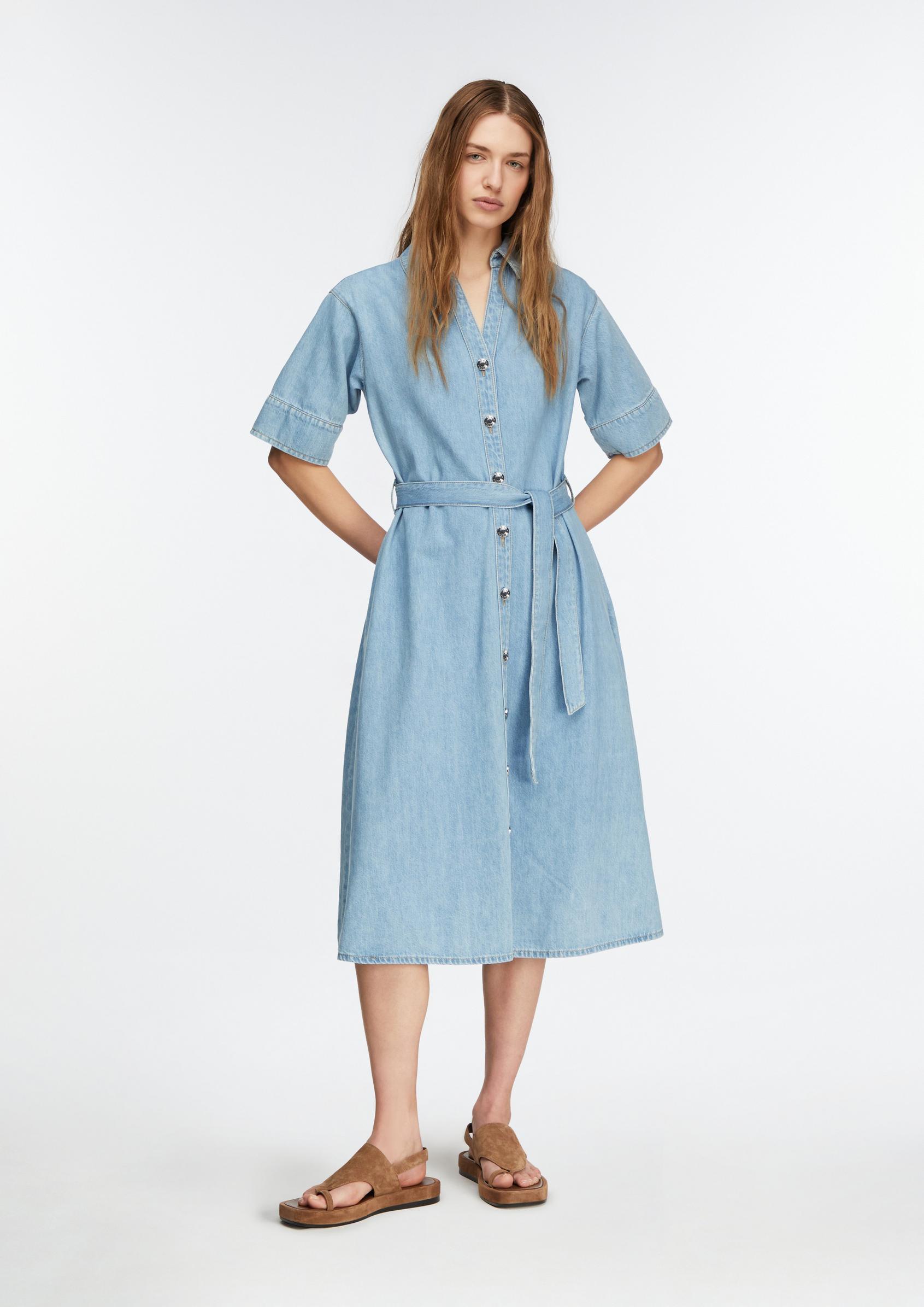 midi denim shirt dress womens Button Down Dresses Short Sleeve Lapel Jean Shirtdresses Loose Summer T-Shirt Dresses for Women Plus Size Black Denim Tunic Midi with Pockets S at Amazon Women's Clothing line shape that ends below the knee Scoop Shirt Dress Women's Size