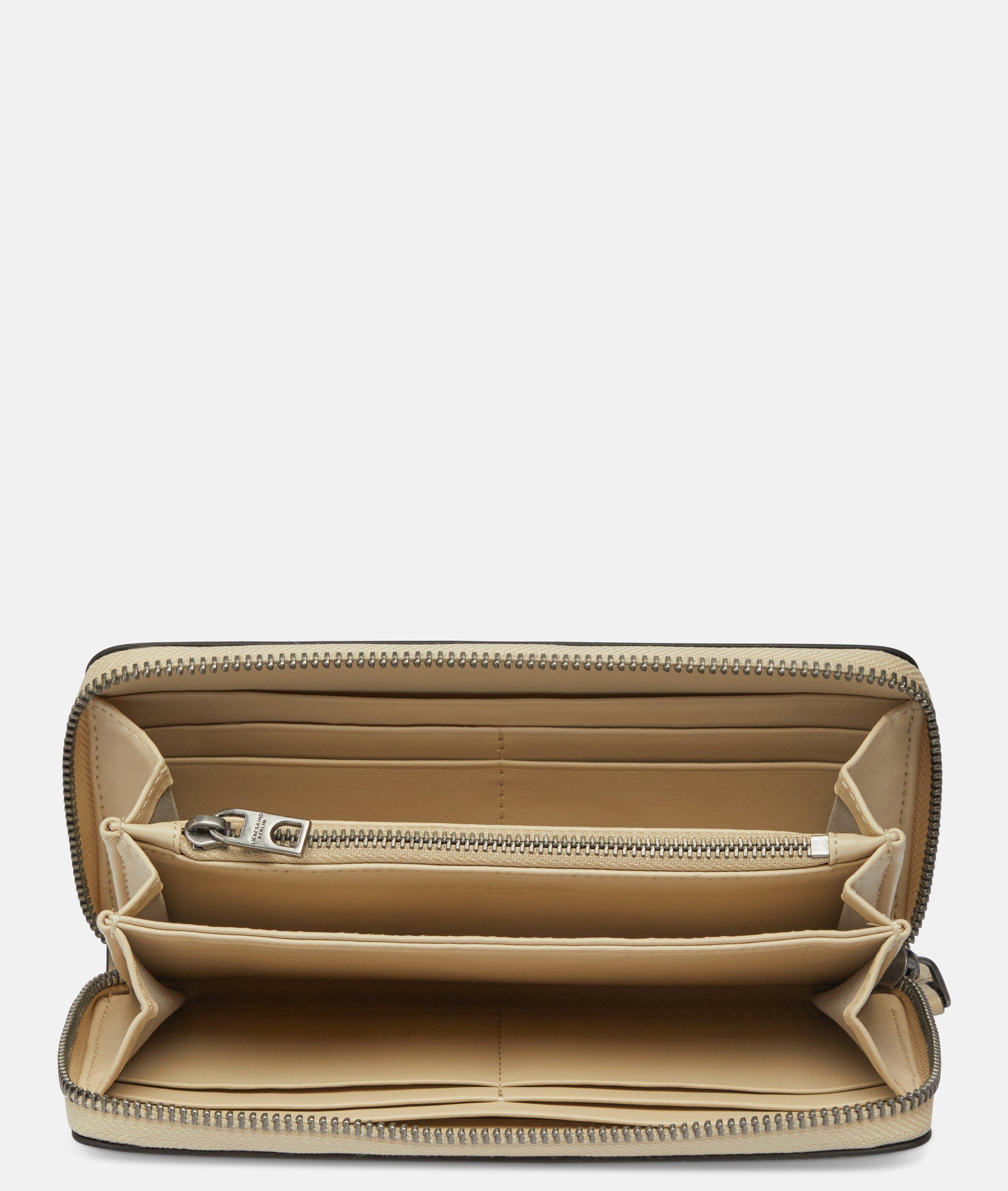 Sally Geldbörse L in beige, schwarz & blau