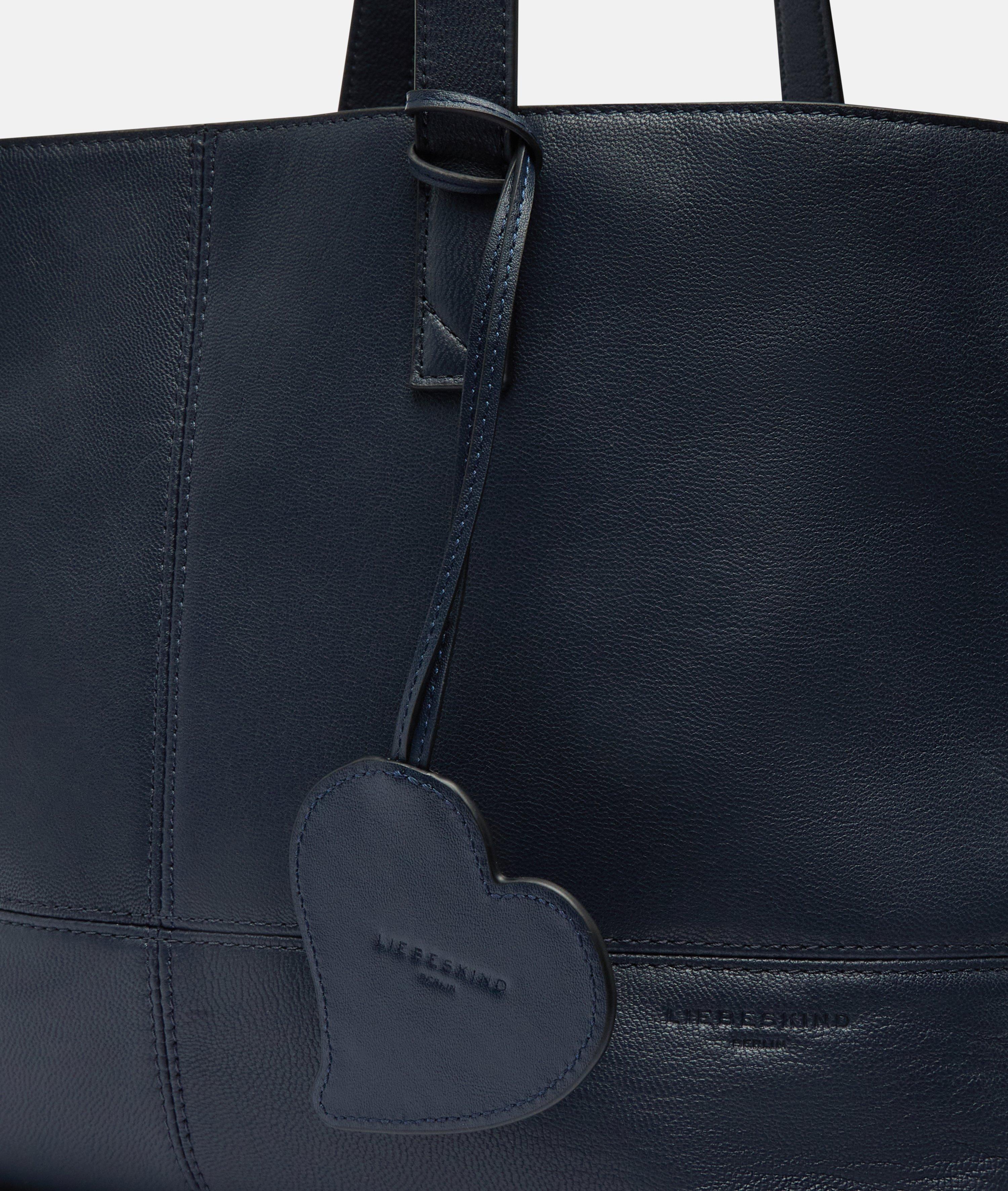 Heart Mirror Pendant in blue & beige