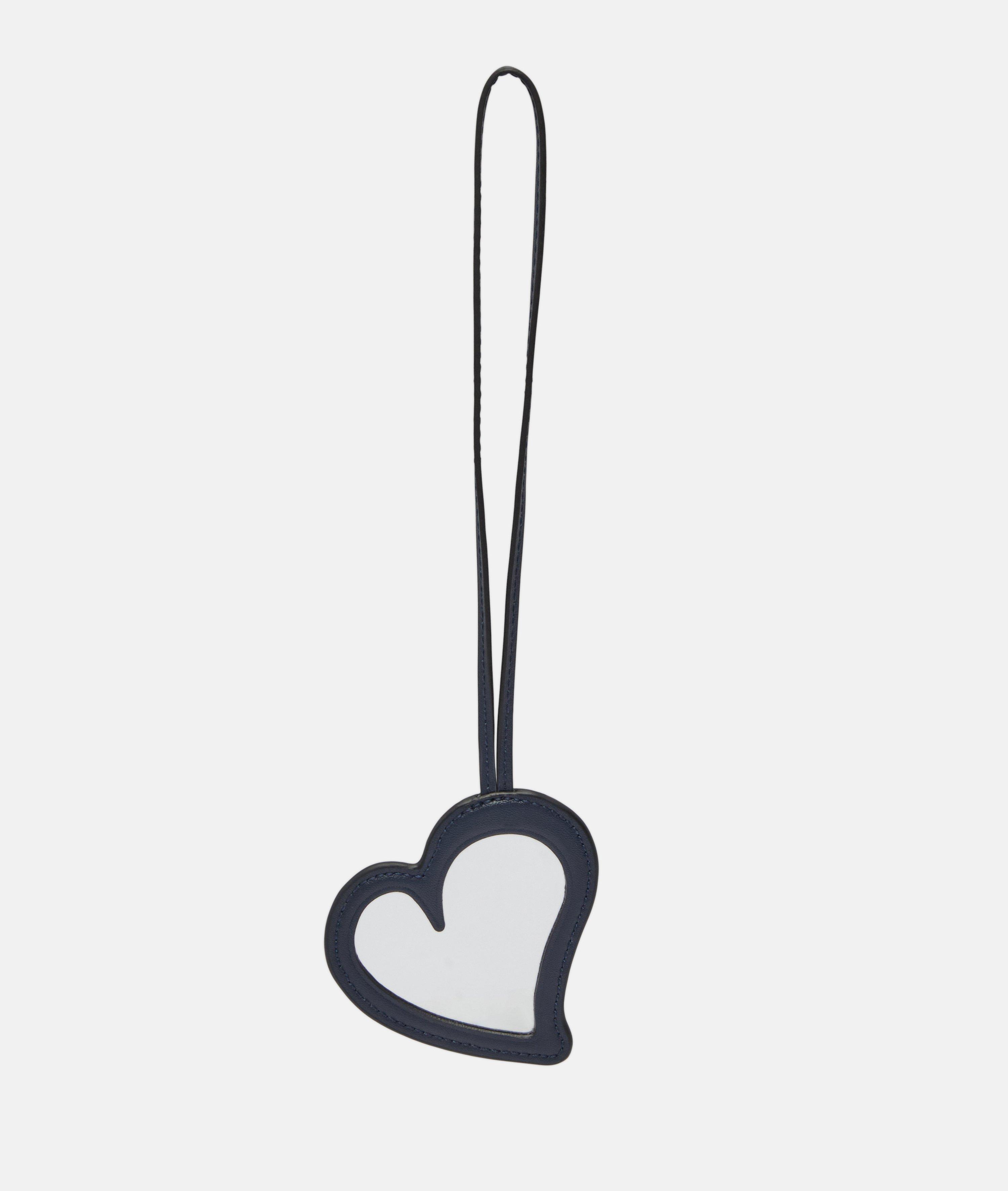 Heart Mirror Pendant in blue & beige
