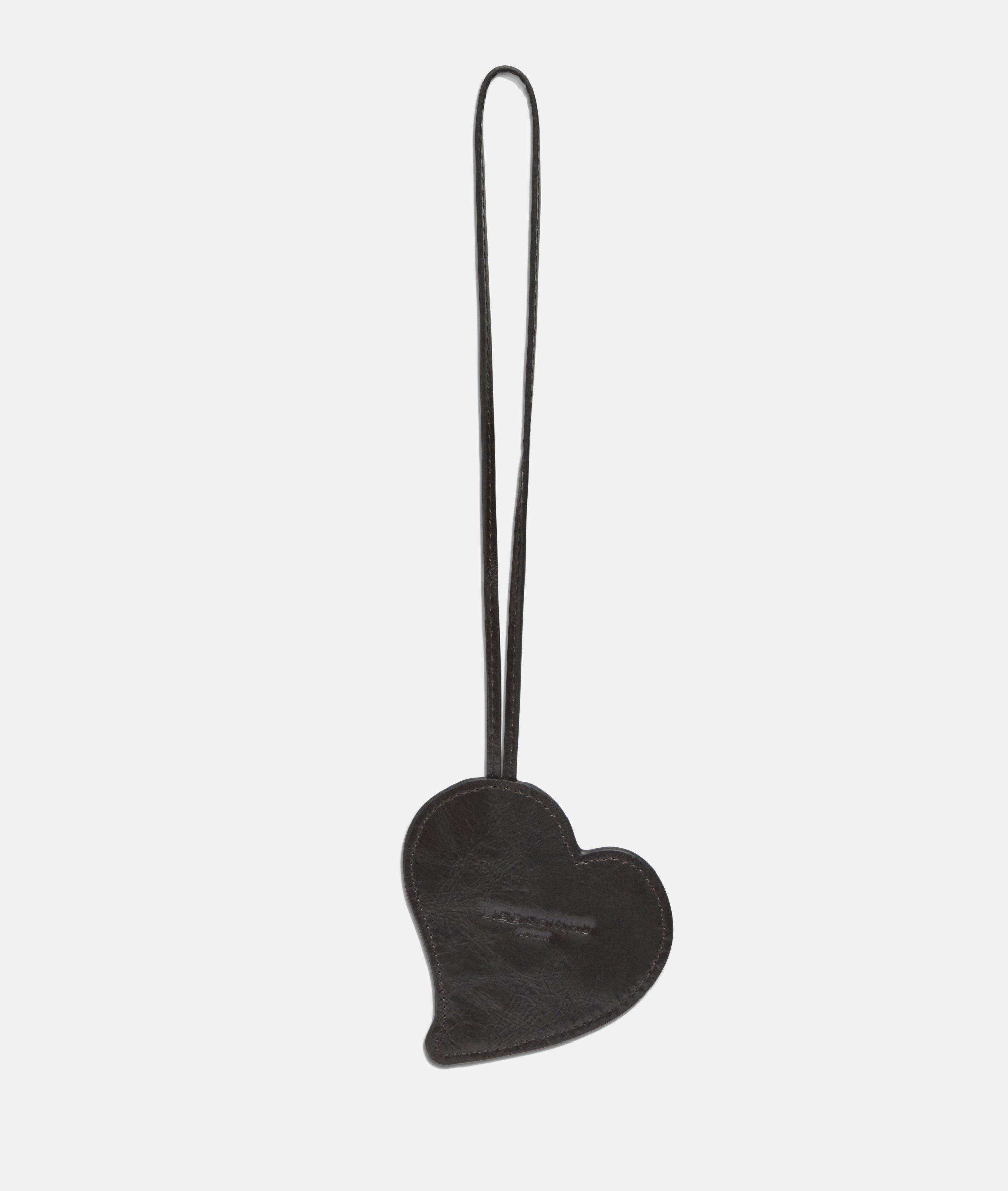 Heart Mirror Pendant in brown & beige