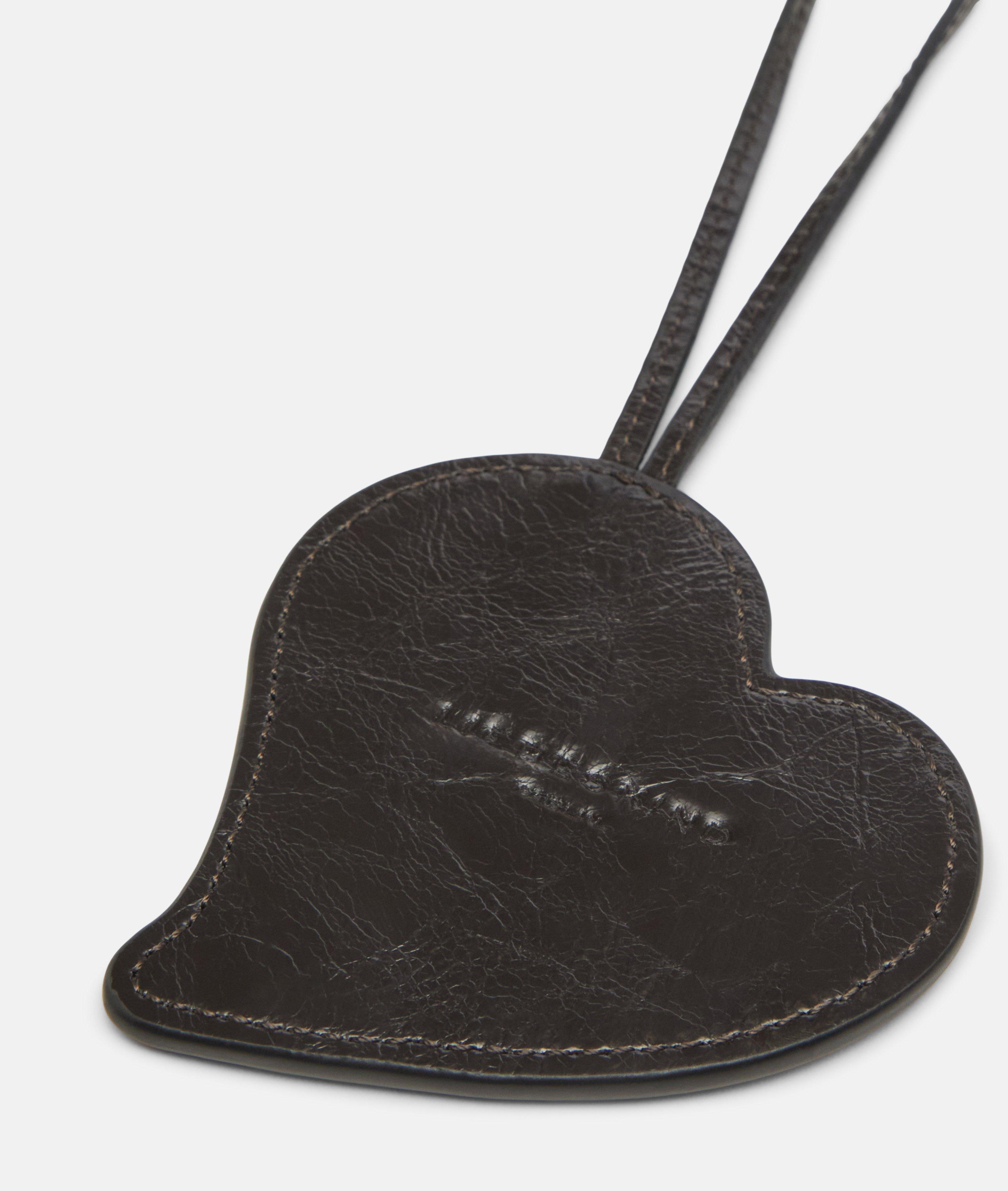 Heart Mirror Pendant in brown & beige