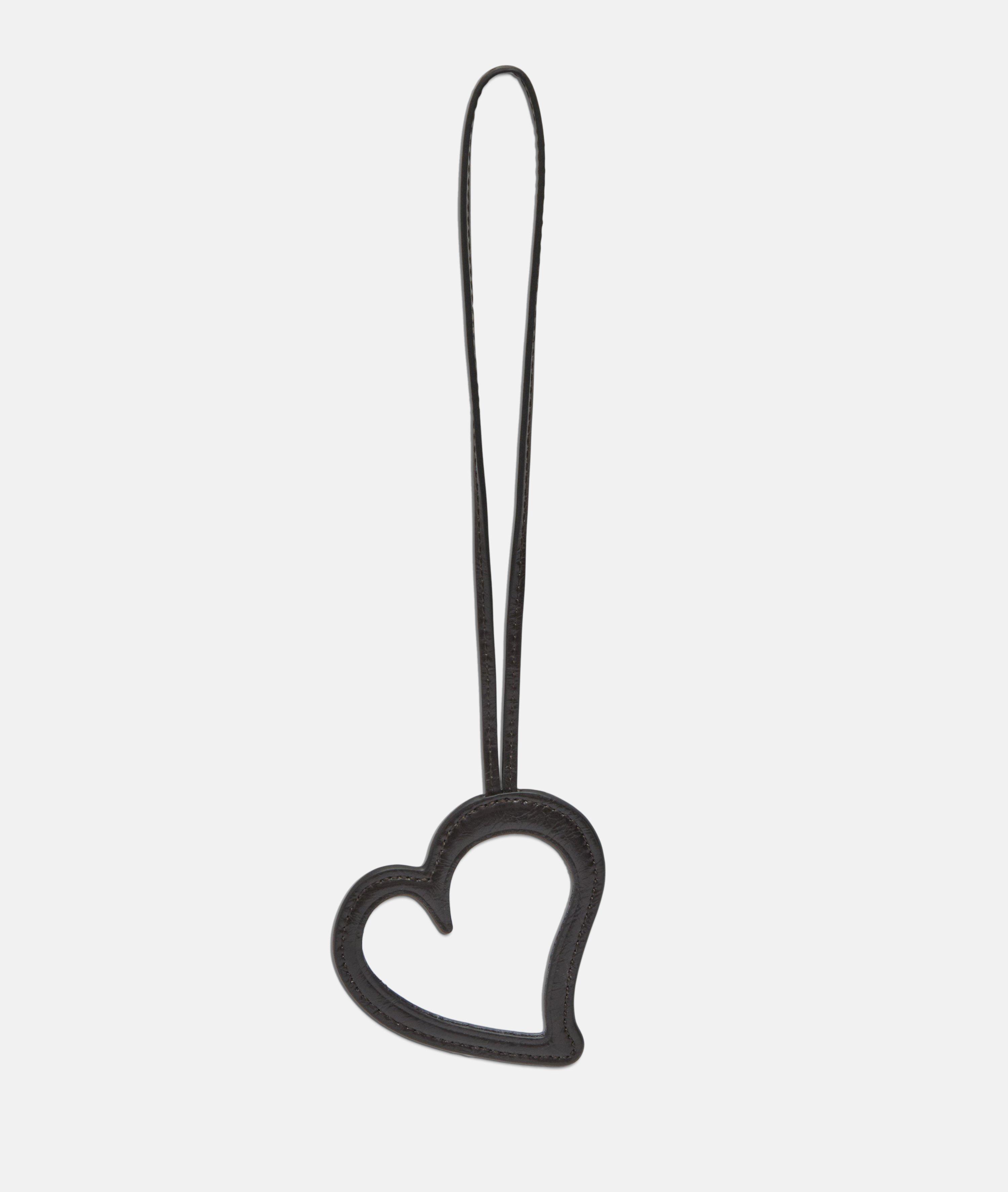 Heart Mirror Pendant in brown & beige