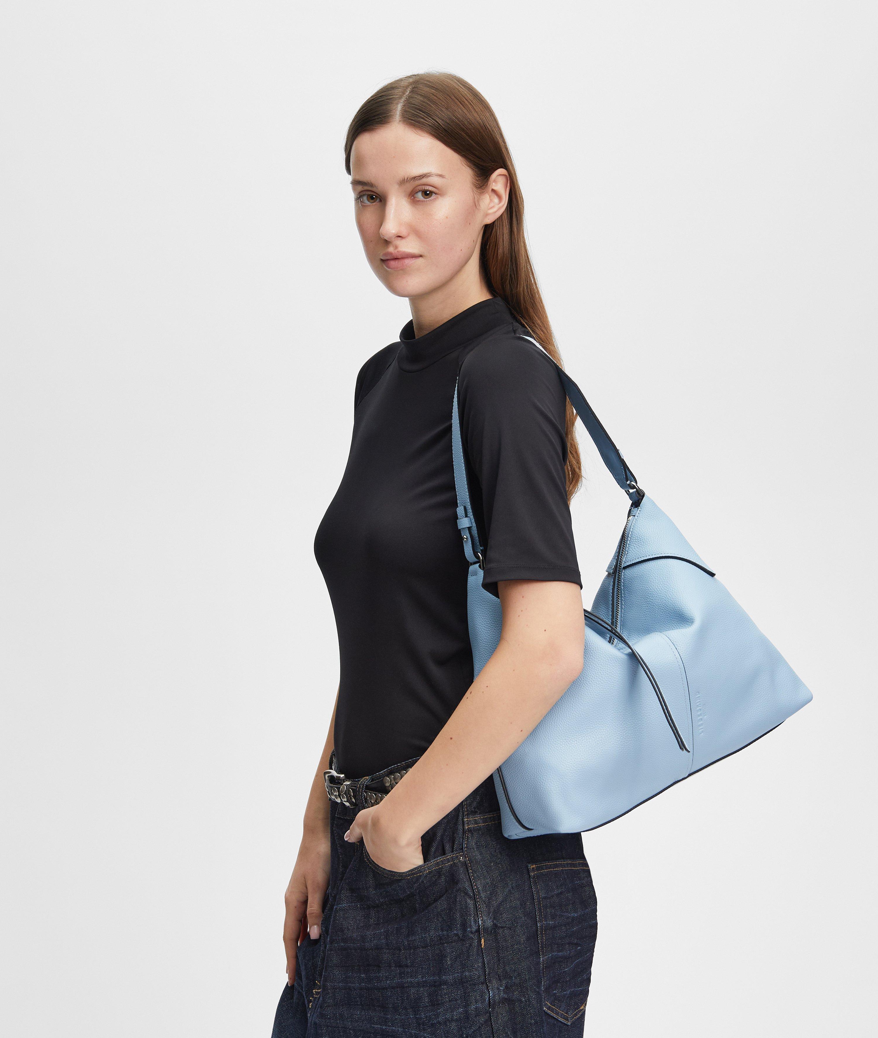 Mila Hobo M in blau, beige, braun & schwarz