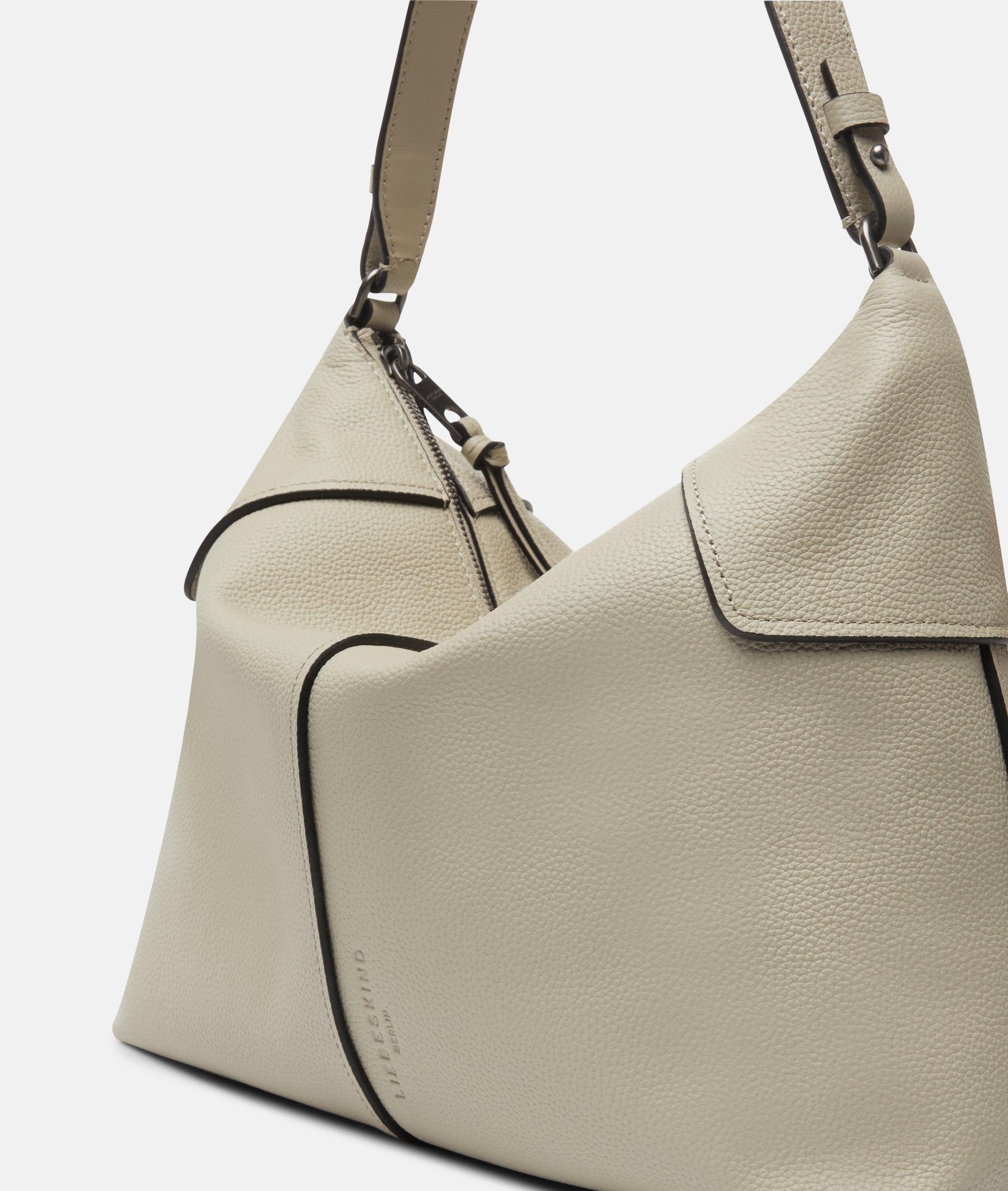 Mila Hobo M in beige, braun, schwarz & blau