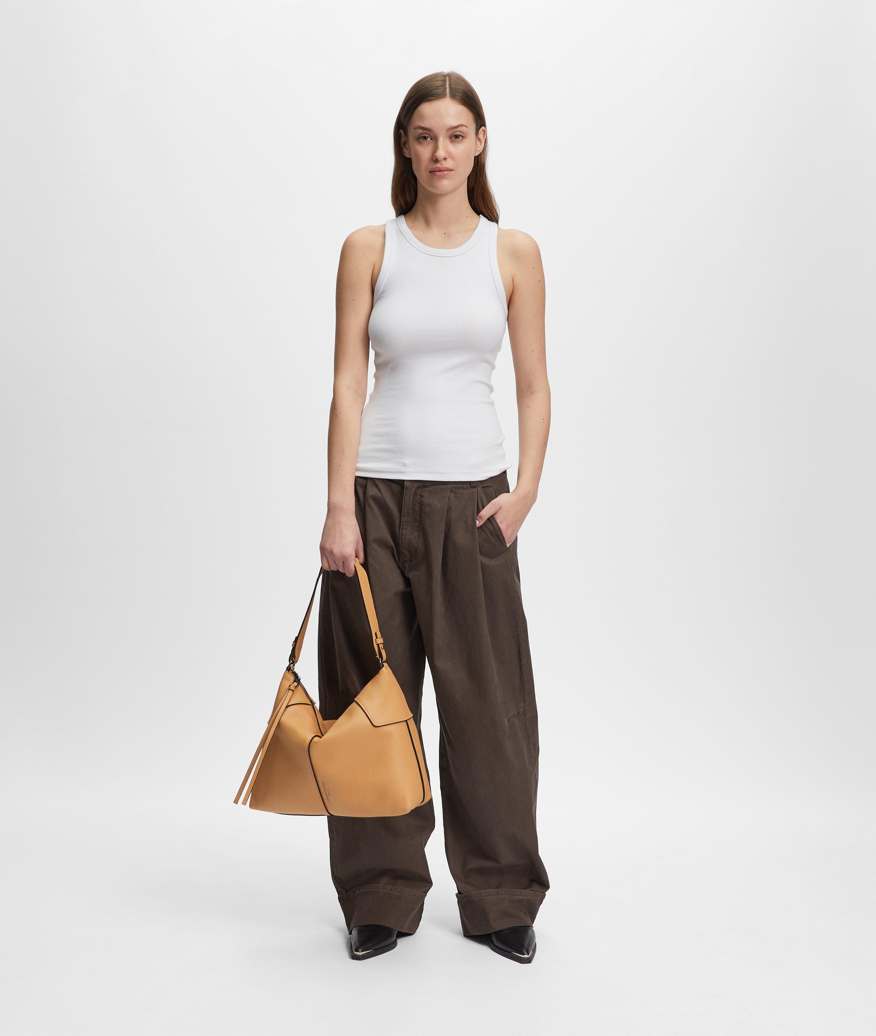 Hobo in bruin, beige, zwart & blauw
