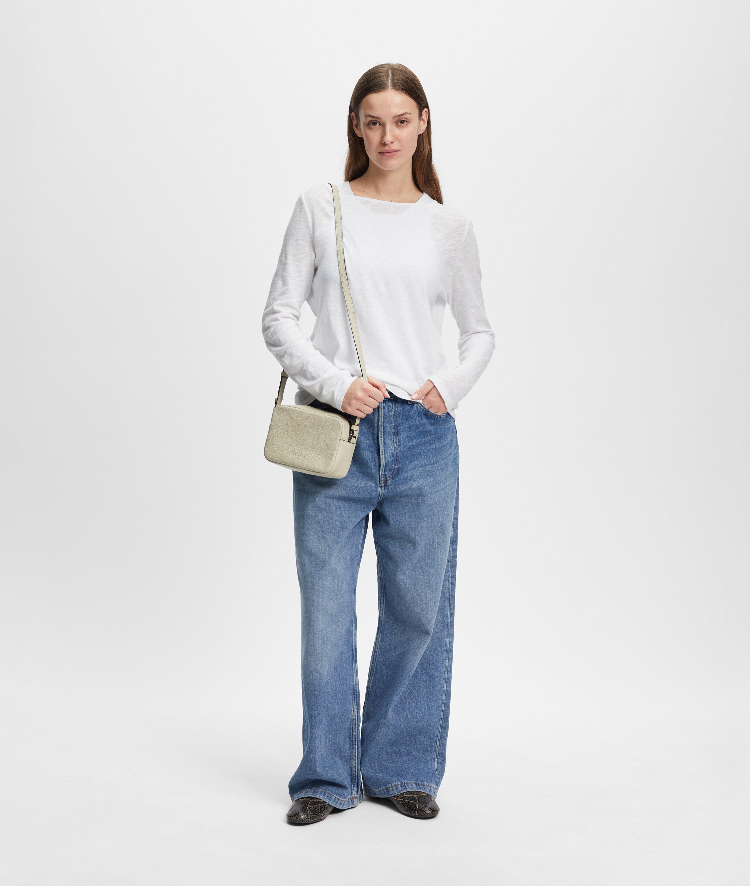 Crossbody in beige & blue